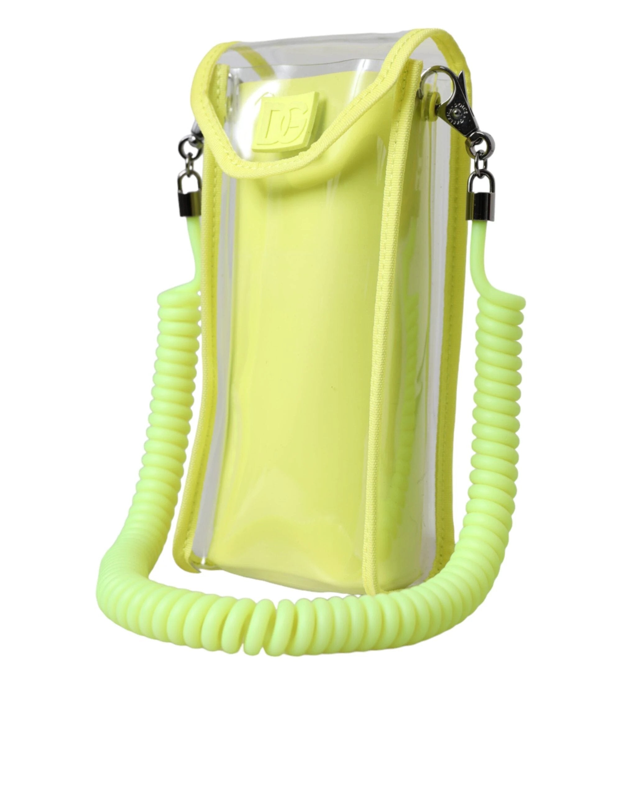 Dolce & Gabbana Yellow Green Plastic DG Logo Neck Strap Cardholder Wallet by Dolce & Gabbana