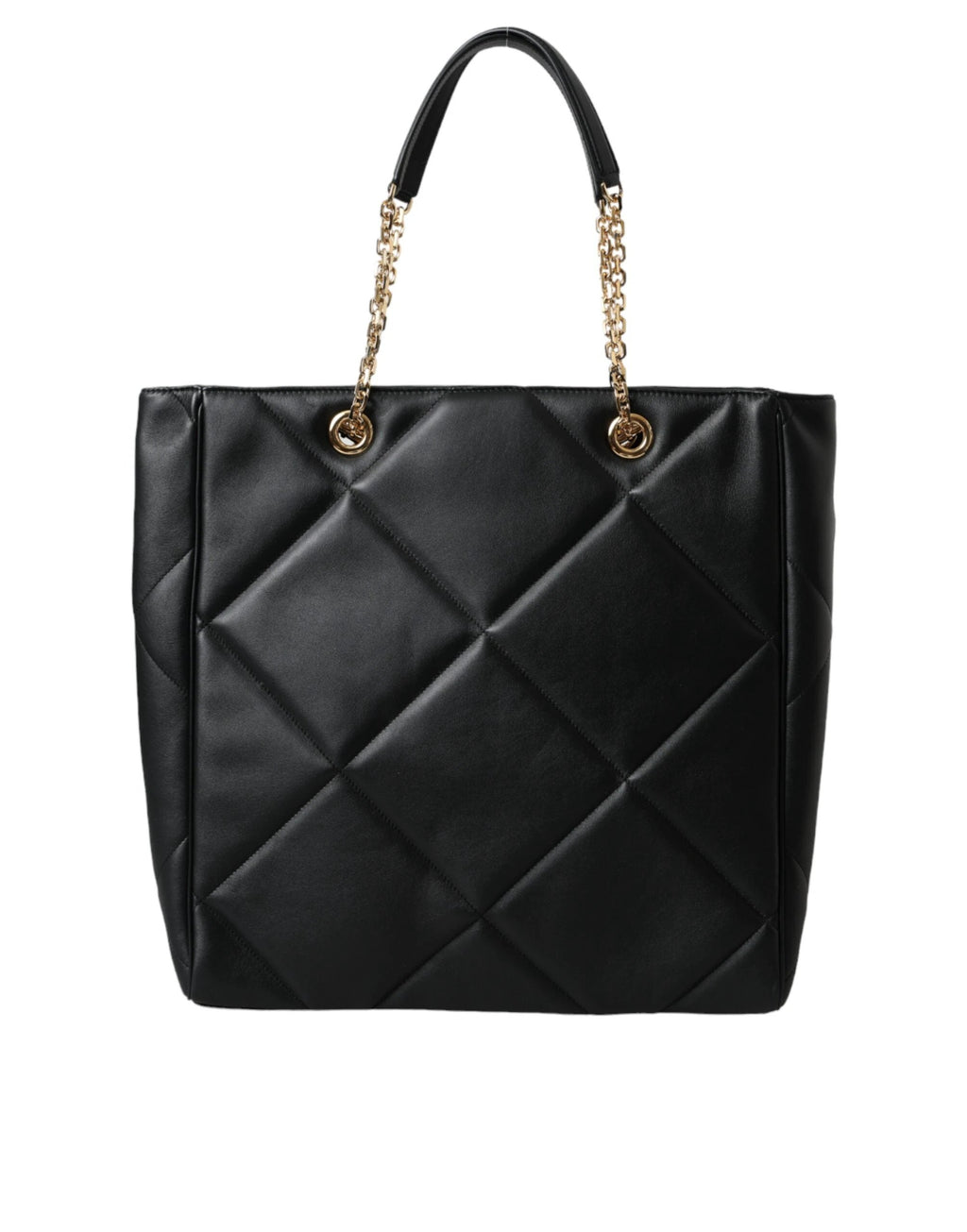 Dolce & Gabbana Black Leather JUNGLE Quilted Shopping Tote Bag by Dolce & Gabbana