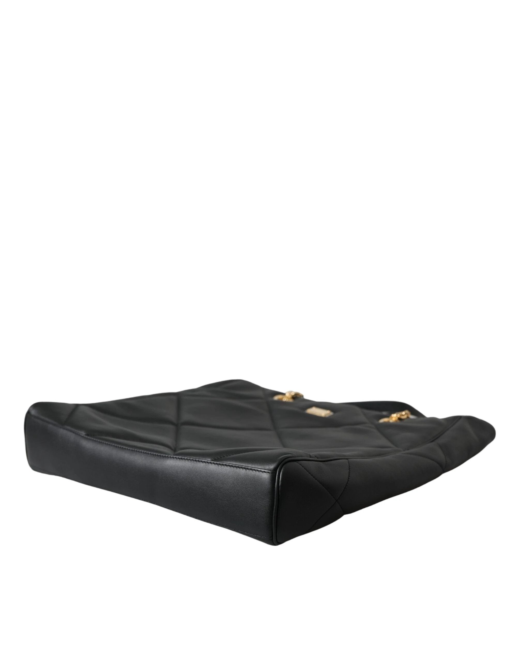 Dolce & Gabbana Black Leather JUNGLE Quilted Shopping Tote Bag by Dolce & Gabbana