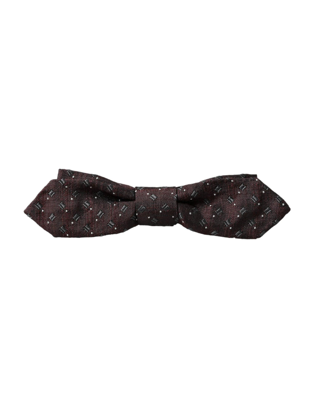 Dolce & Gabbana Maroon Silk Patterned Adjustable Neck Papillon Bow Tie by Dolce & Gabbana