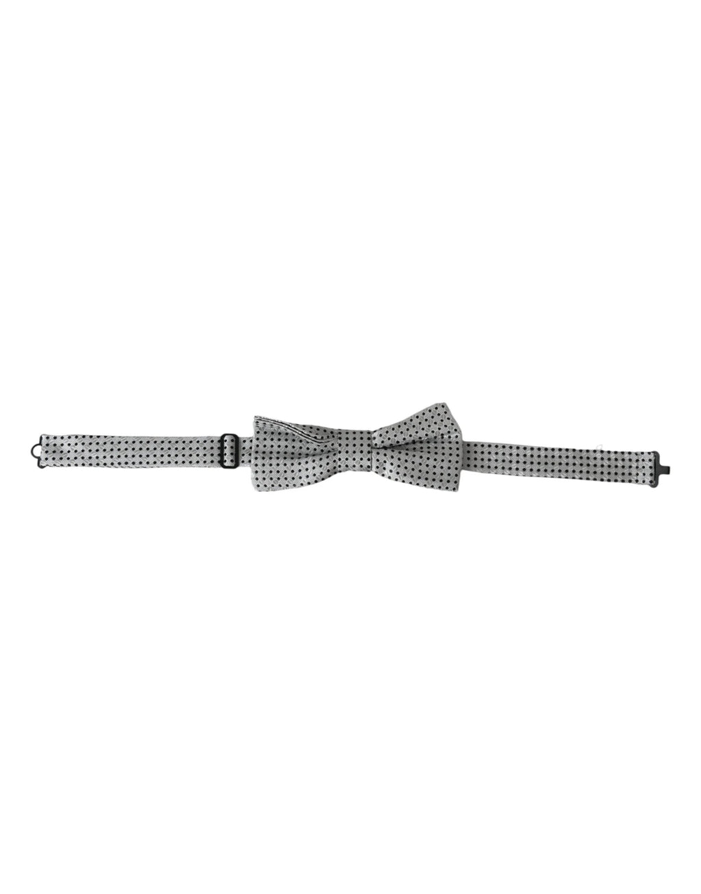 Dolce & Gabbana Gray Silk Polka Dot Adjustable Neck Men Papillon Bow Tie by Dolce & Gabbana