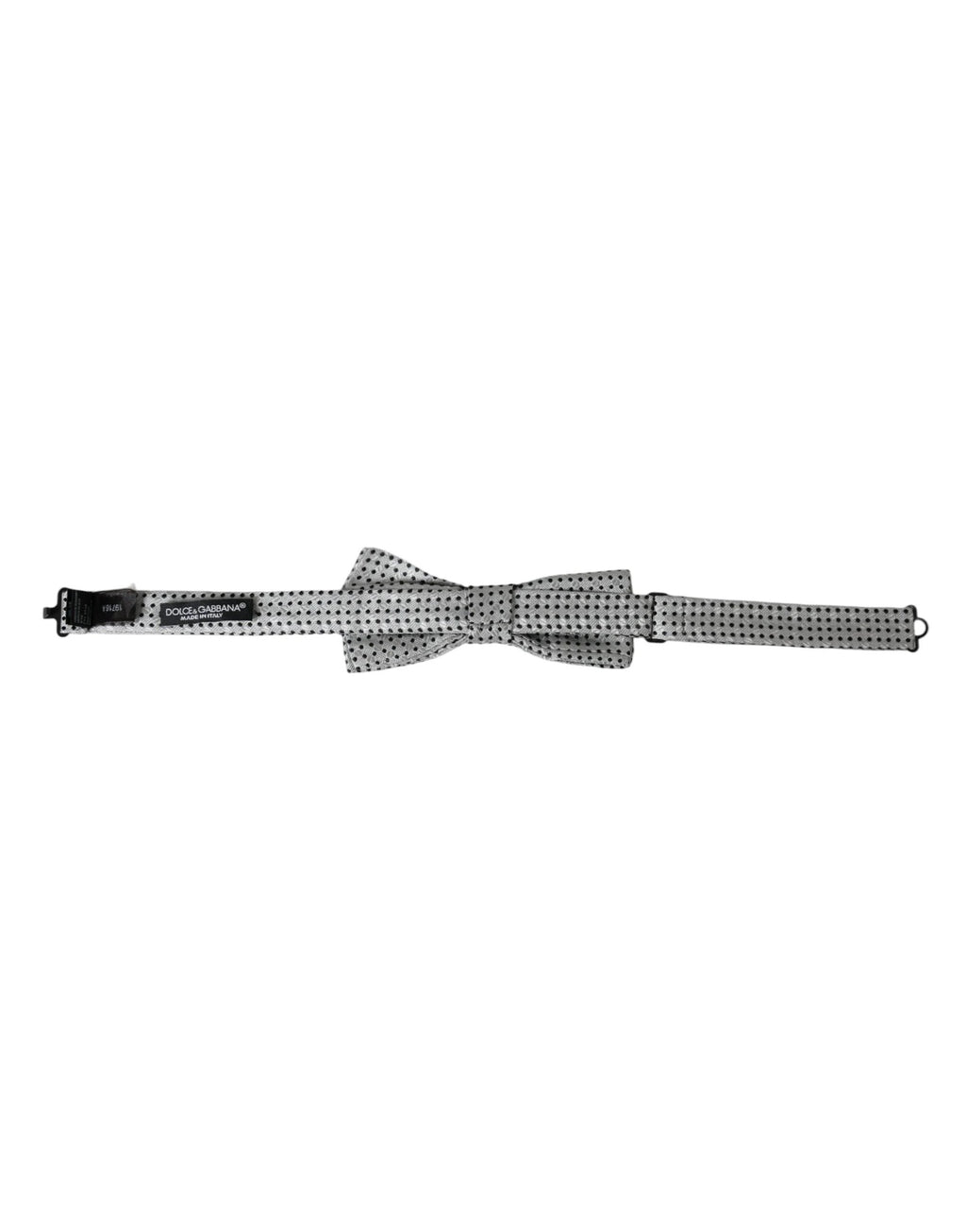 Dolce & Gabbana Gray Silk Polka Dot Adjustable Neck Men Papillon Bow Tie by Dolce & Gabbana