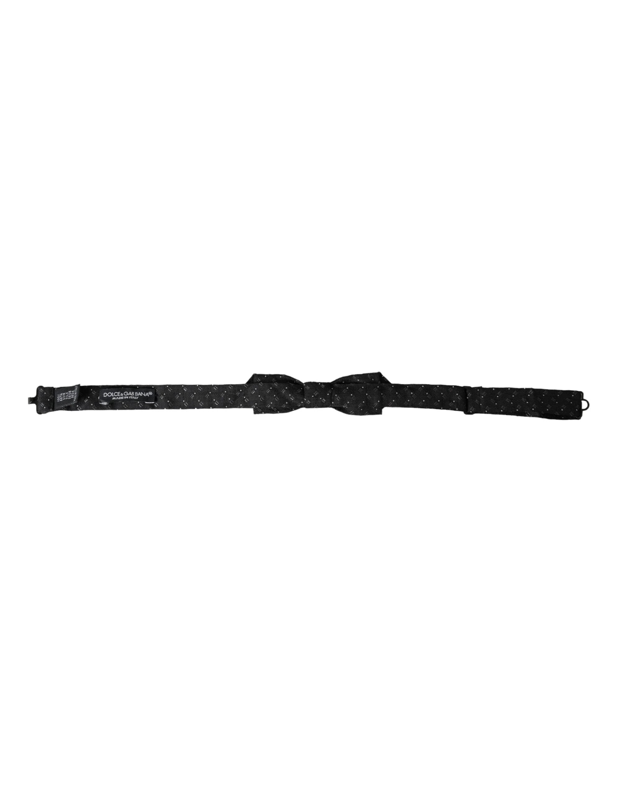 Dolce & Gabbana Black Silk Patterned Adjustable Neck Men Papillon Bow Tie by Dolce & Gabbana