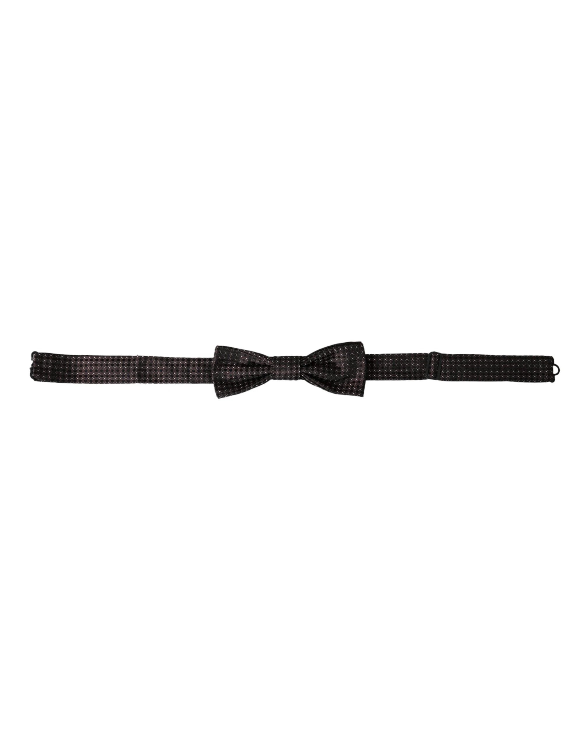 Dolce & Gabbana Brown Fantasy Silk Adjustable Neck Men Papillon Bow Tie by Dolce & Gabbana