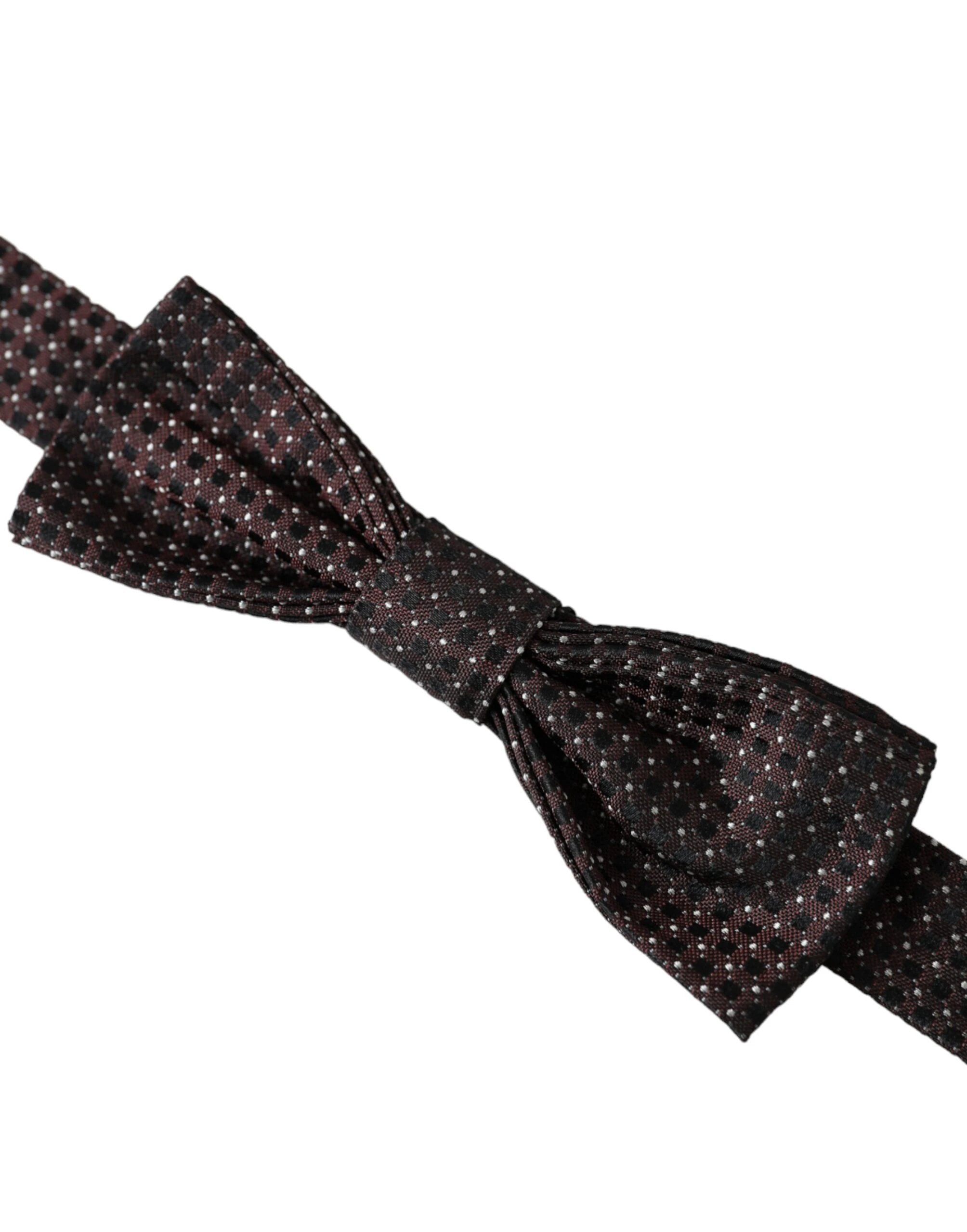 Dolce & Gabbana Brown Fantasy Silk Adjustable Neck Men Papillon Bow Tie by Dolce & Gabbana
