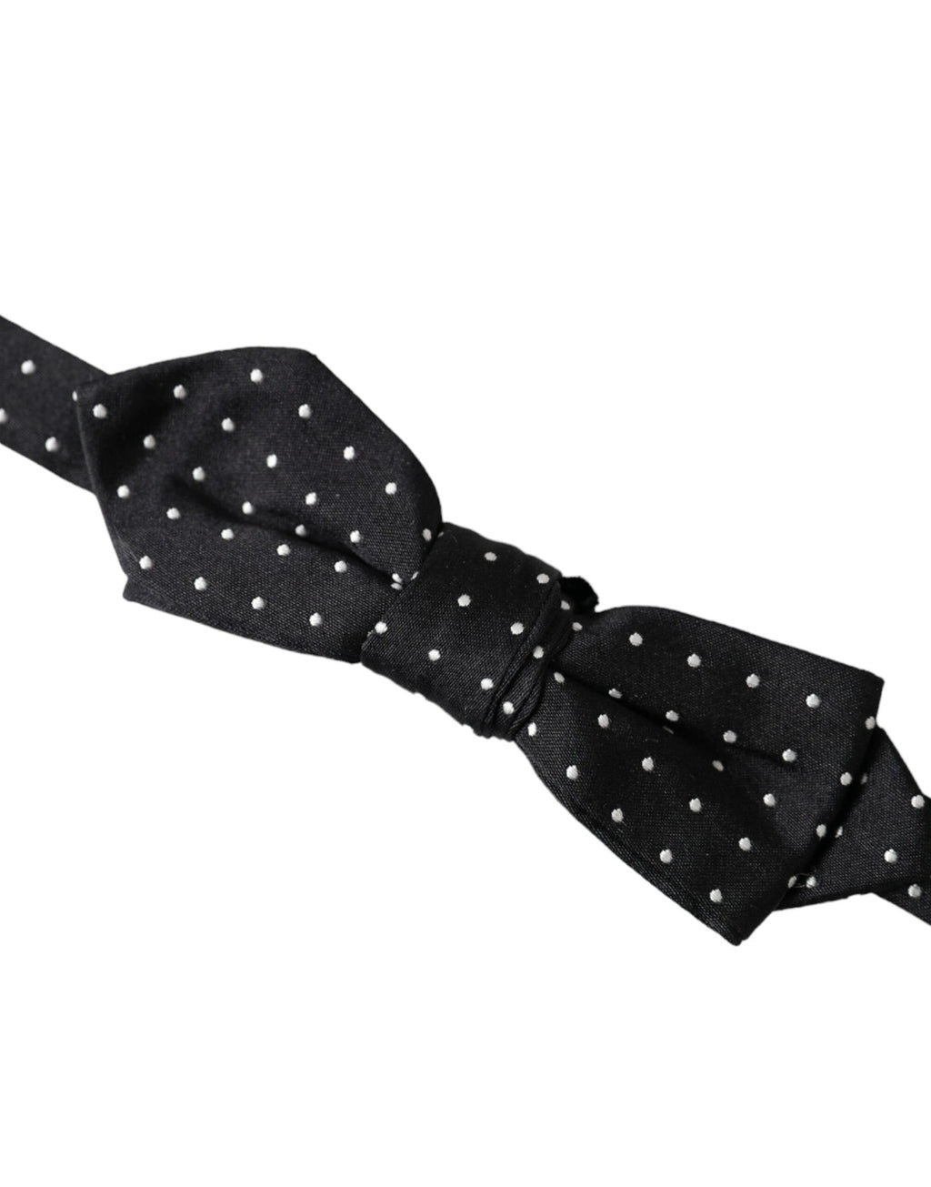 Dolce & Gabbana Black Silk Polka Dot Adjustable Neck Men Papillon Bow Tie by Dolce & Gabbana