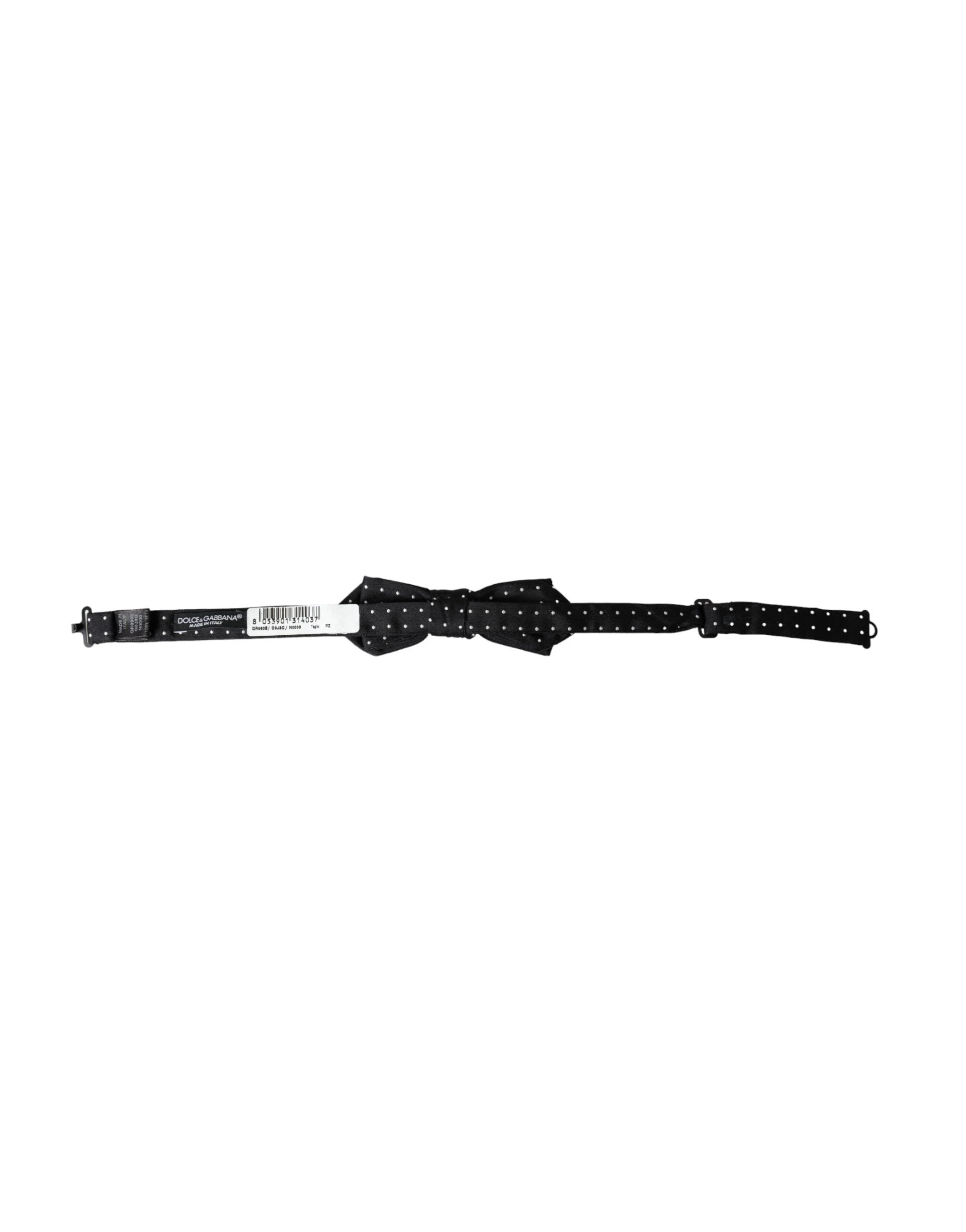 Dolce & Gabbana Black Silk Polka Dot Adjustable Neck Men Papillon Bow Tie by Dolce & Gabbana
