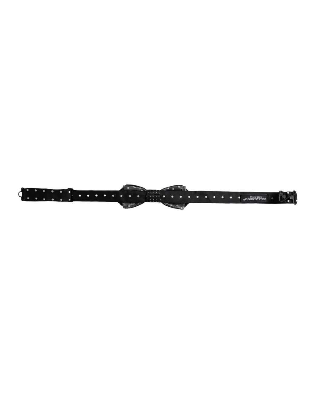 Dolce & Gabbana Black Silk Polka Dot Adjustable Neck Men Papillon Bow Tie by Dolce & Gabbana