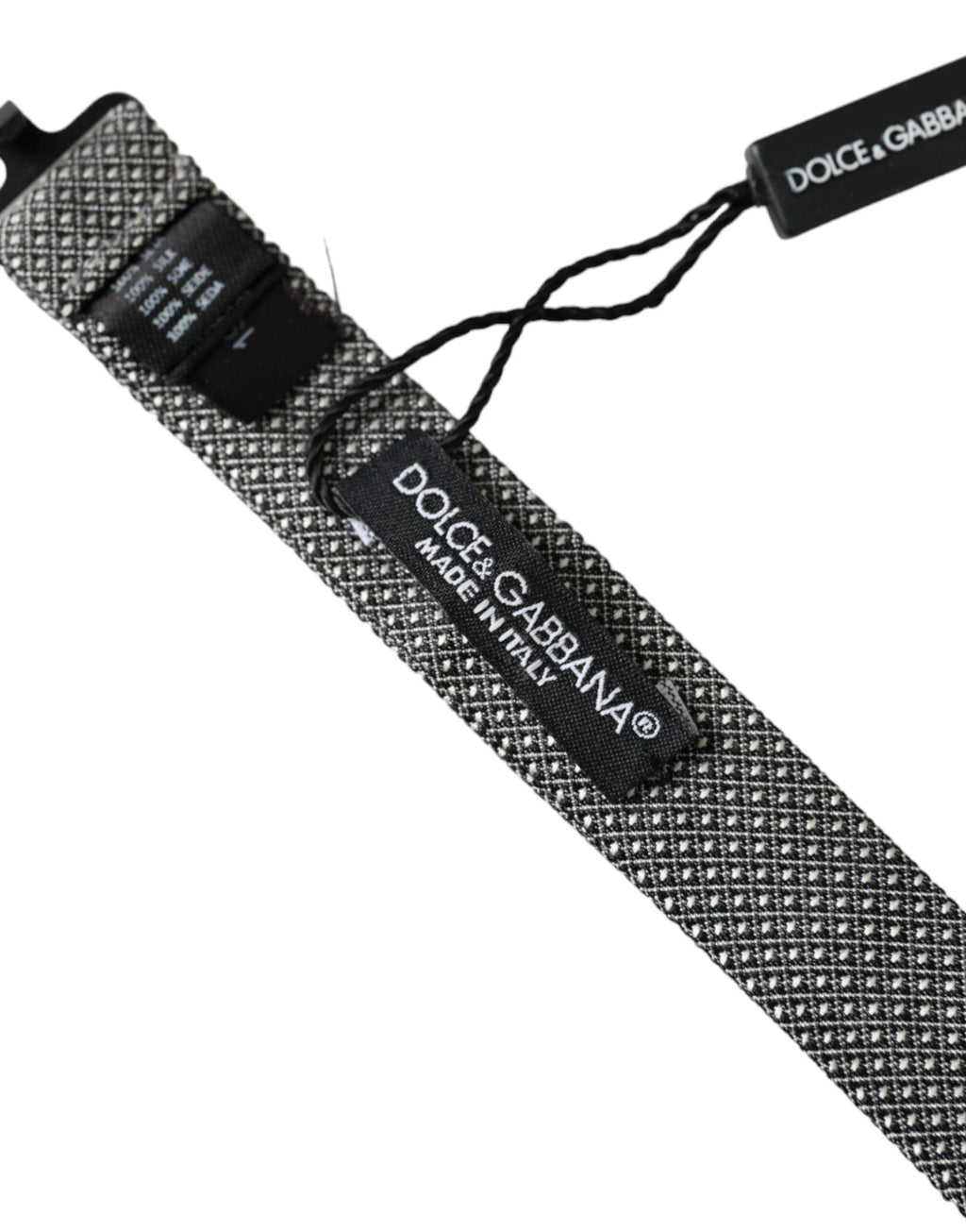 Dolce & Gabbana Gray Silk Patterned Adjustable Neck Men Papillon Bow Tie by Dolce & Gabbana