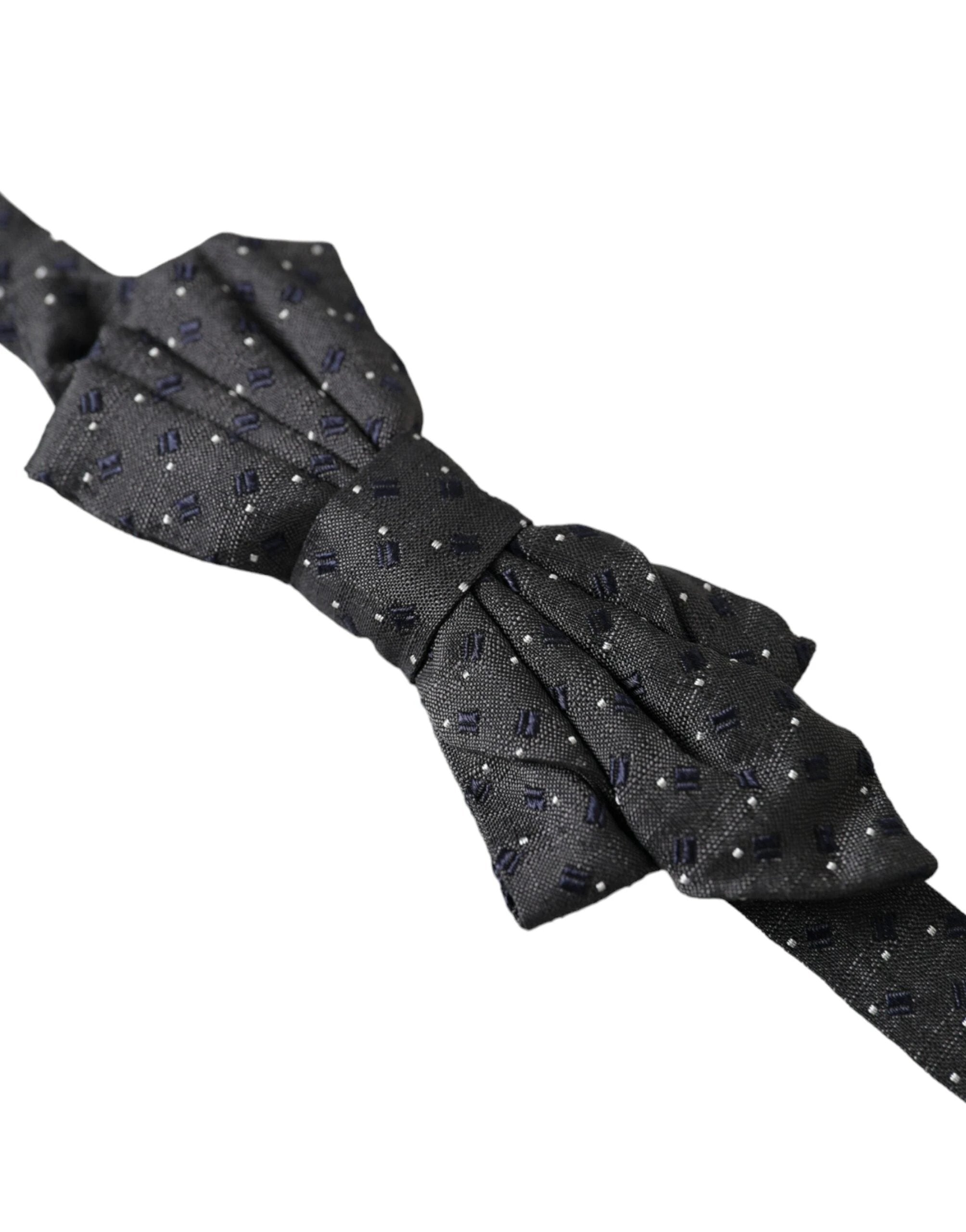 Dolce & Gabbana Black Silk Patterned Adjustable Neck Men Papillon Bow Tie by Dolce & Gabbana