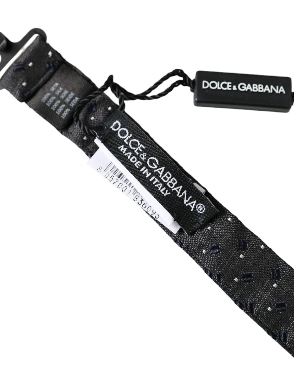 Dolce & Gabbana Black Silk Patterned Adjustable Neck Men Papillon Bow Tie by Dolce & Gabbana