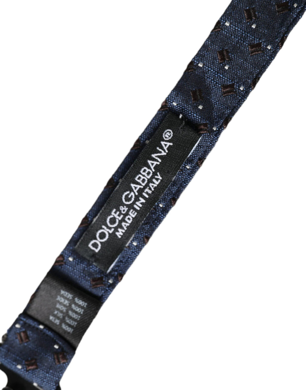 Dolce & Gabbana Navy Blue Silk Patterned Adjustable Men Papillon Bow Tie by Dolce & Gabbana