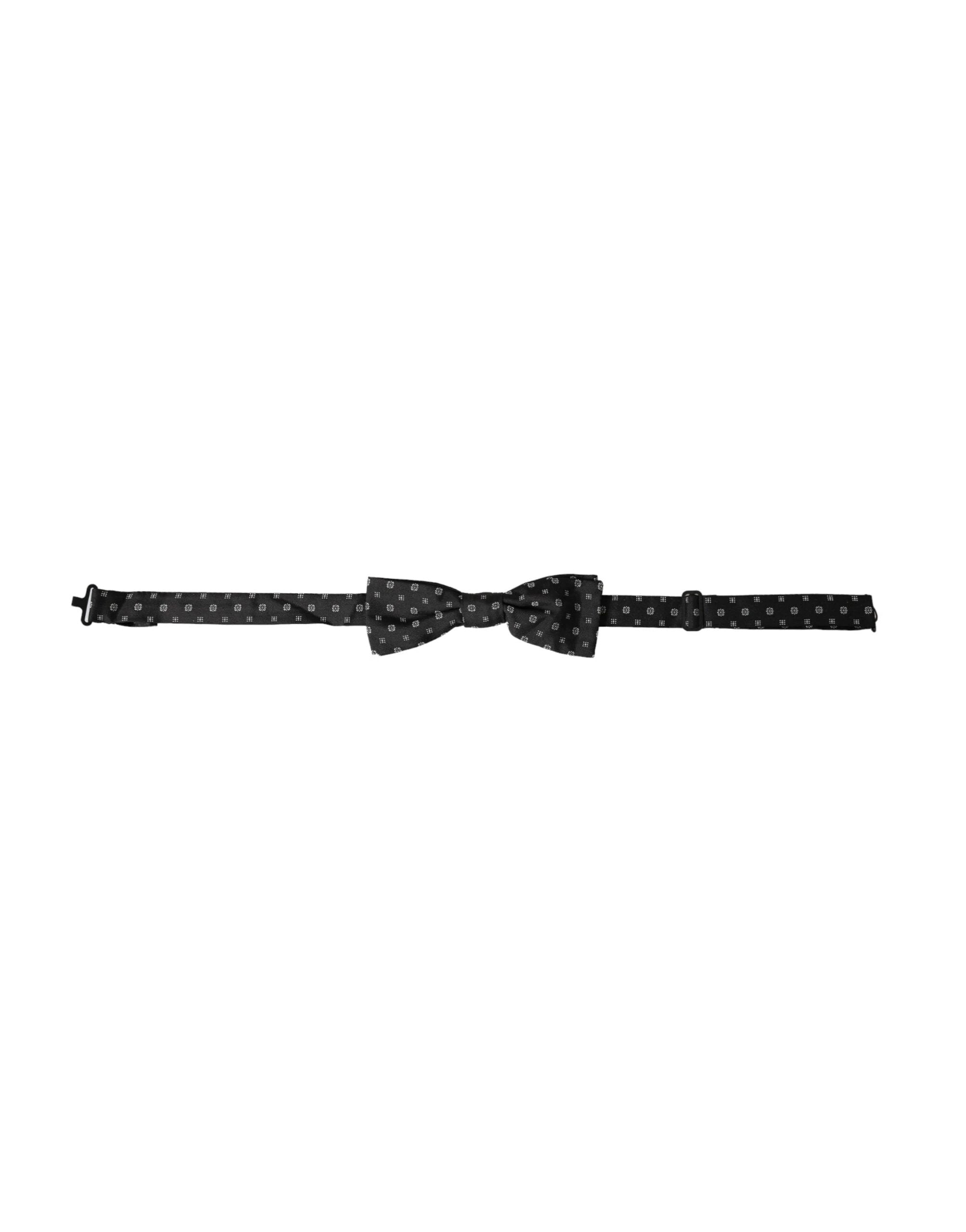 Dolce & Gabbana Black Silk Fantasy Adjustable Neck Men Papillon Bow Tie by Dolce & Gabbana