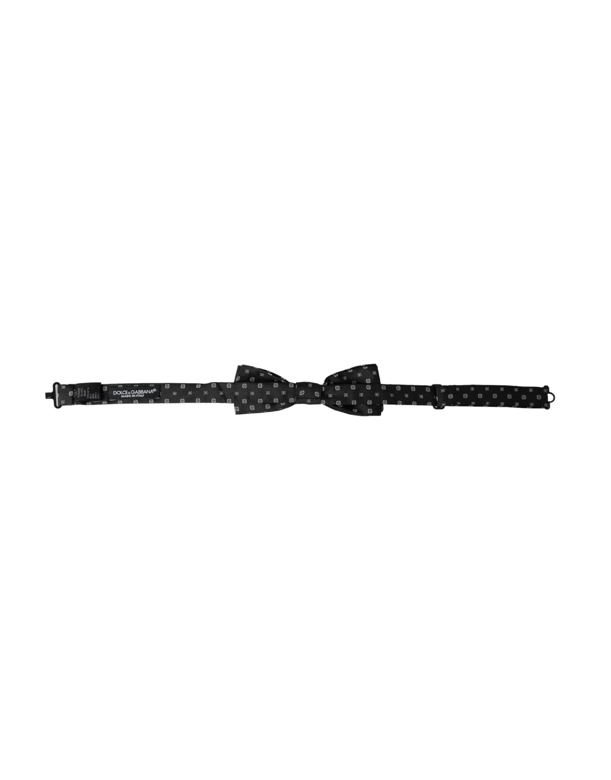 Dolce & Gabbana Black Silk Fantasy Adjustable Neck Men Papillon Bow Tie by Dolce & Gabbana