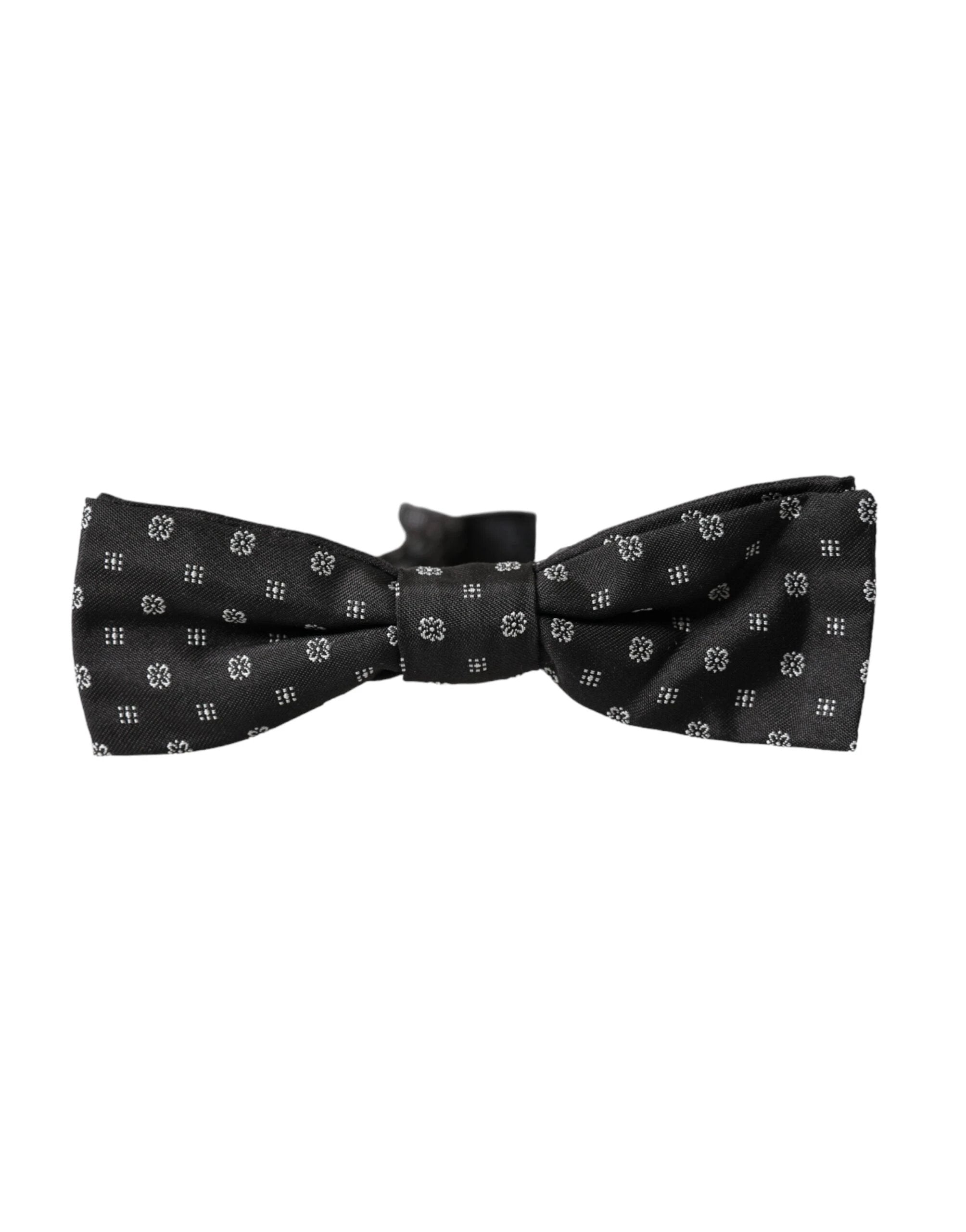 Dolce & Gabbana Black Silk Fantasy Adjustable Neck Men Papillon Bow Tie by Dolce & Gabbana