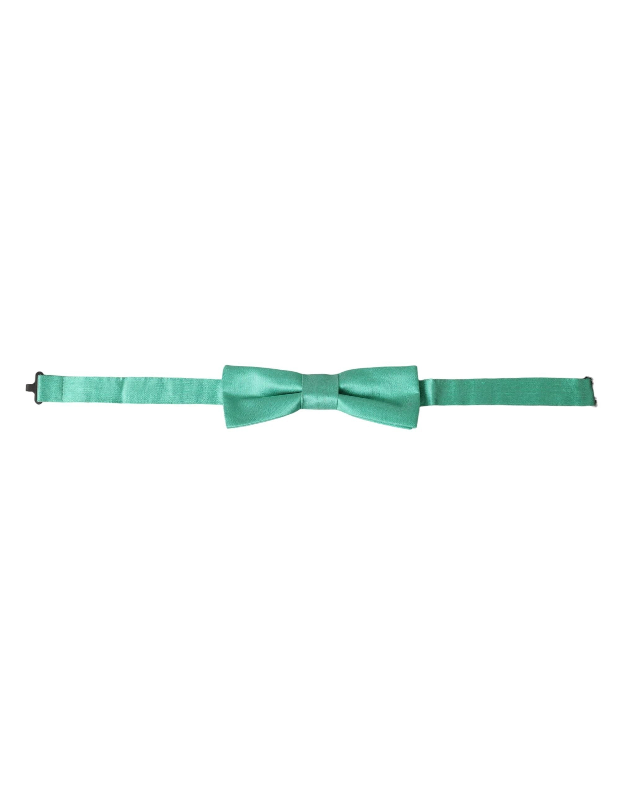 Dolce & Gabbana Mint Green Silk Adjustable Neck Men Bow Tie by Dolce & Gabbana