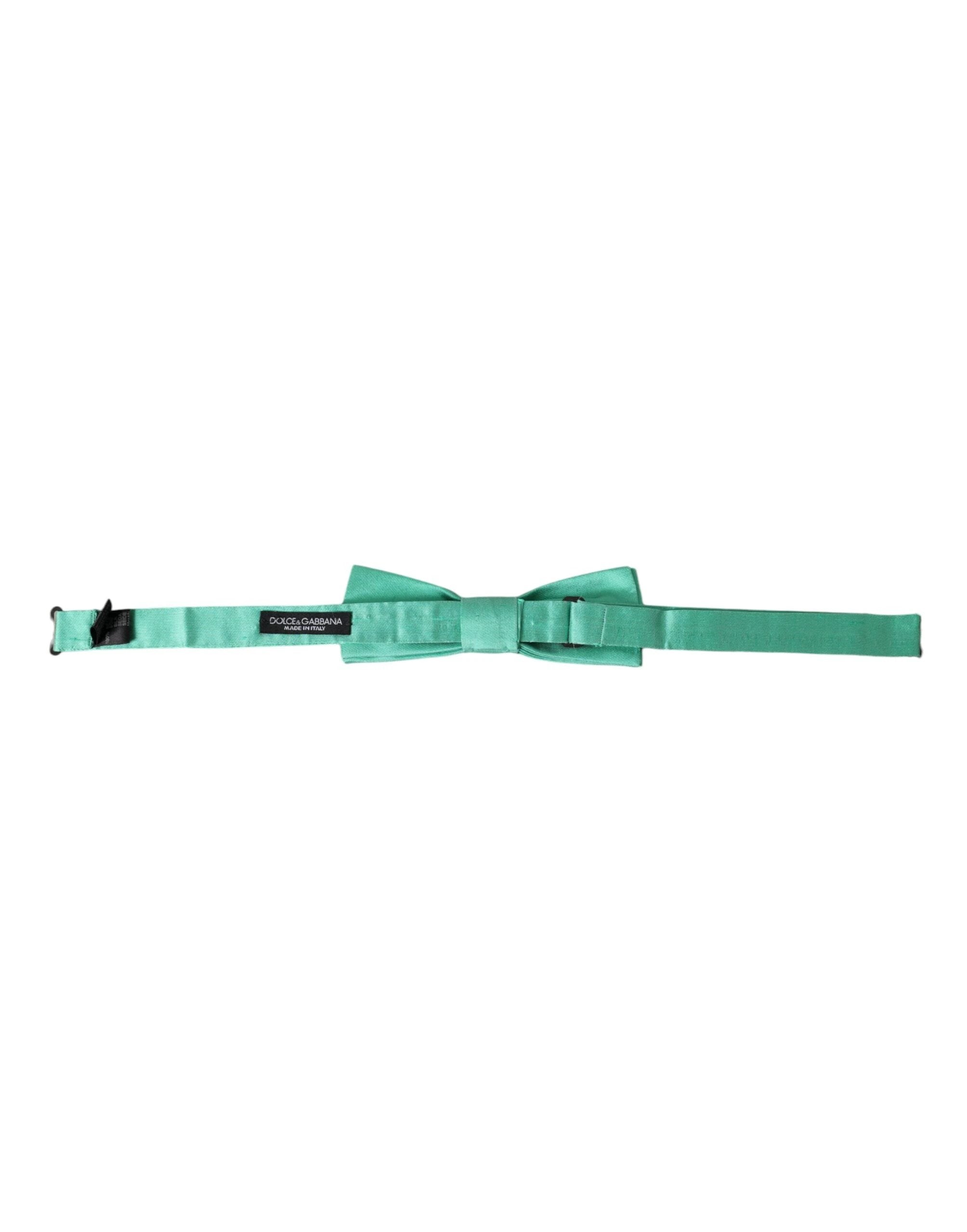 Dolce & Gabbana Mint Green Silk Adjustable Neck Men Bow Tie by Dolce & Gabbana