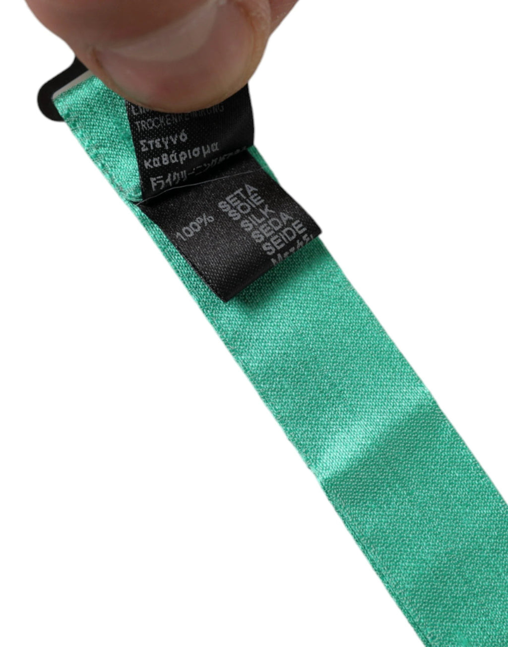 Dolce & Gabbana Mint Green Silk Adjustable Neck Men Bow Tie by Dolce & Gabbana