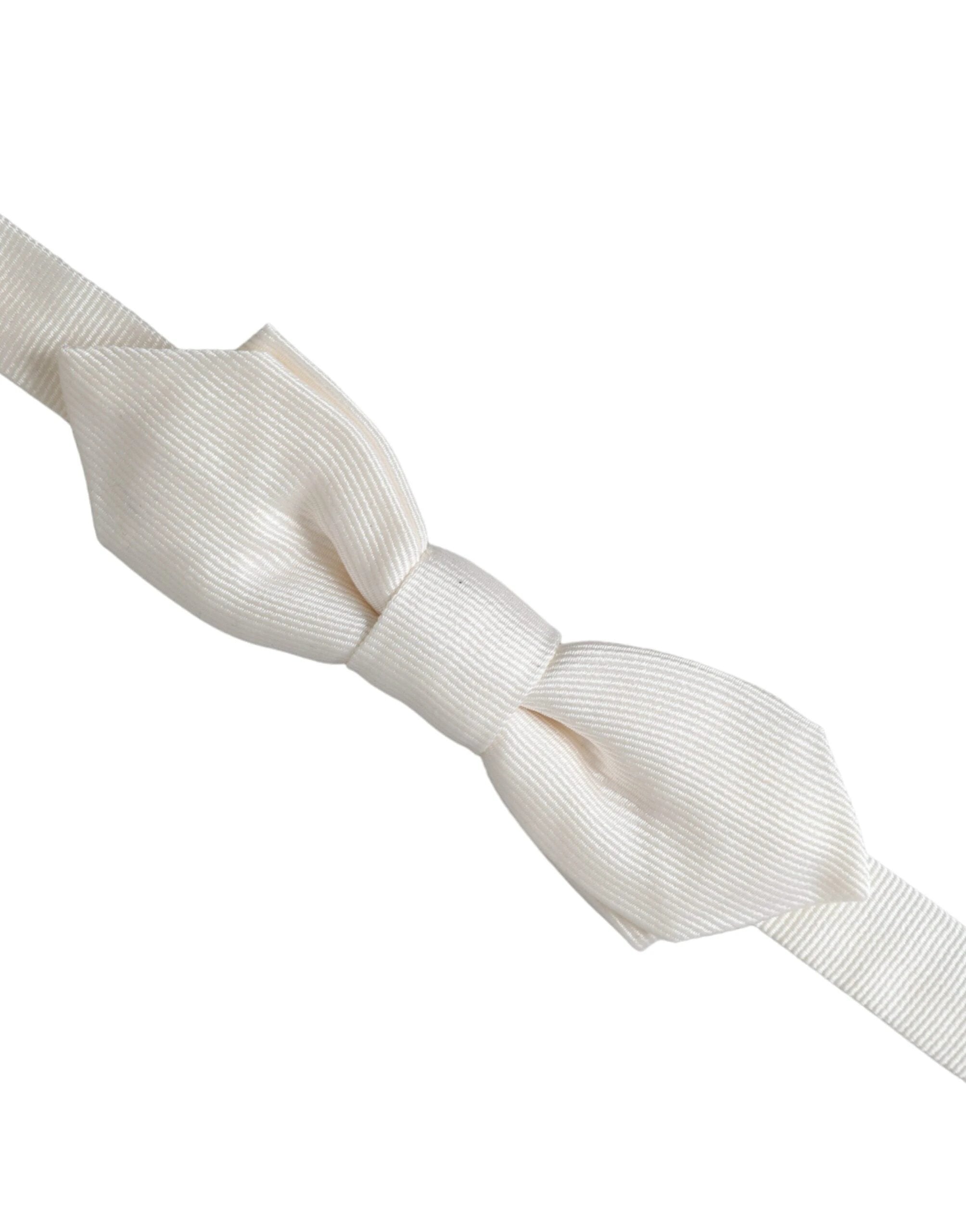 Dolce & Gabbana White Silk Adjustable Neck Men Papillon Bow Tie by Dolce & Gabbana