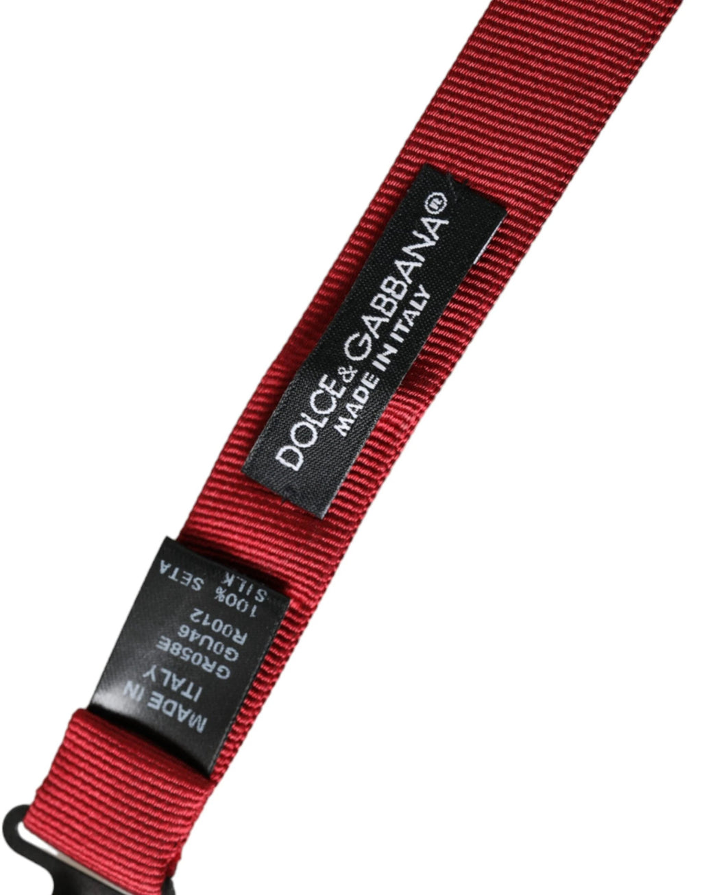 Dolce & Gabbana Red Silk Jacquard Adjustable Neck Men Bow Tie by Dolce & Gabbana