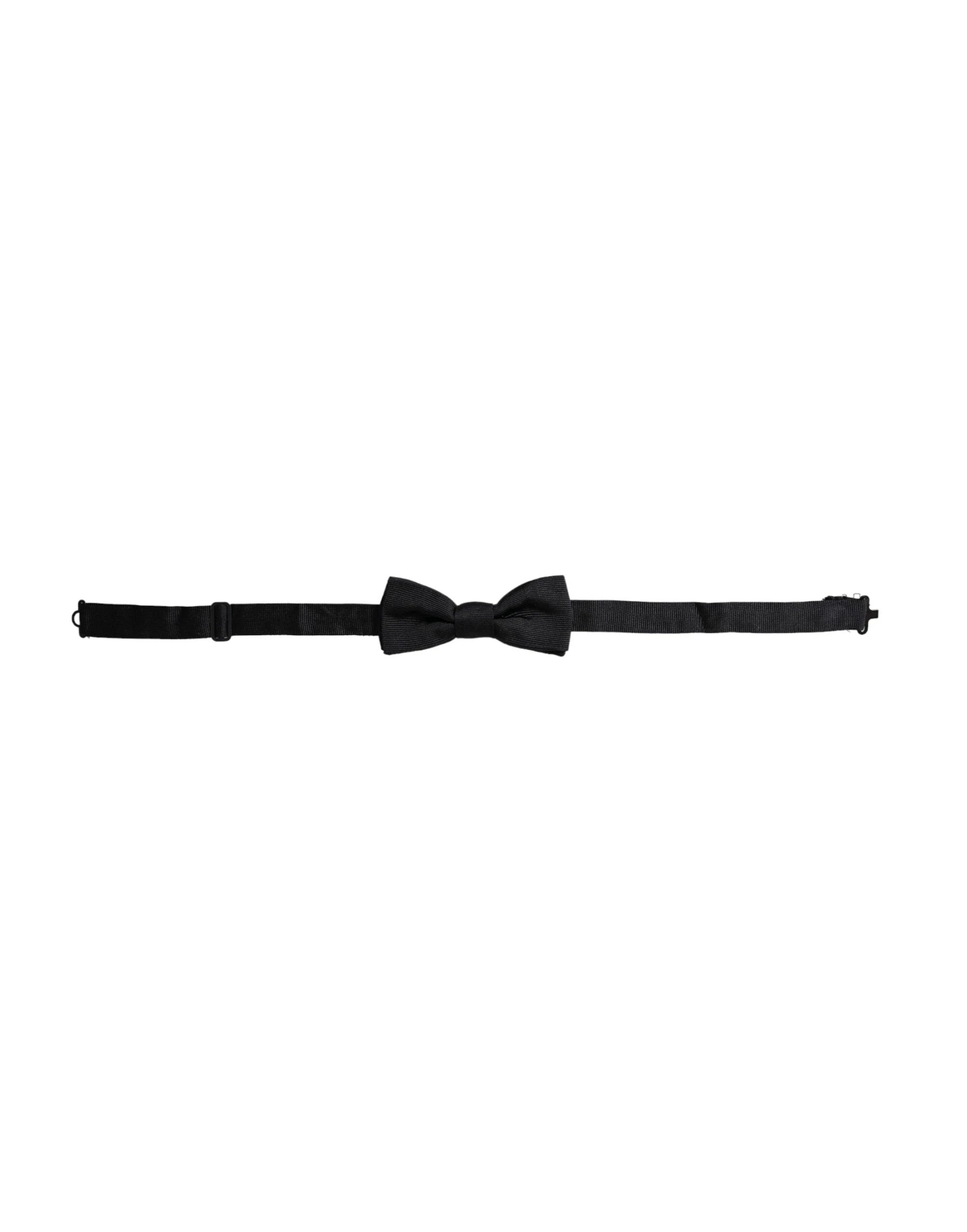 Dolce & Gabbana Black Silk Adjustable Neck Men Bow Tie by Dolce & Gabbana