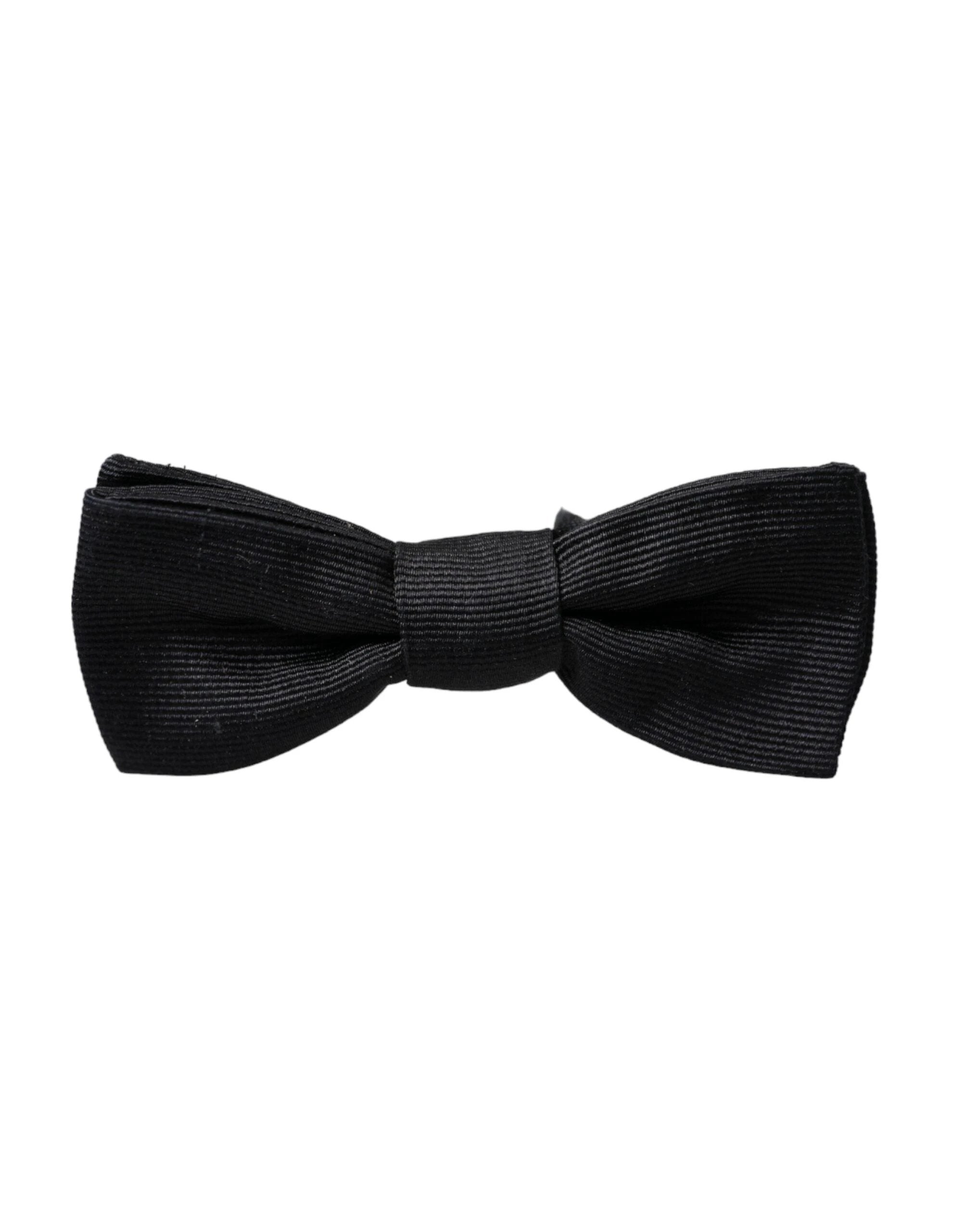 Dolce & Gabbana Black Silk Adjustable Neck Men Bow Tie by Dolce & Gabbana