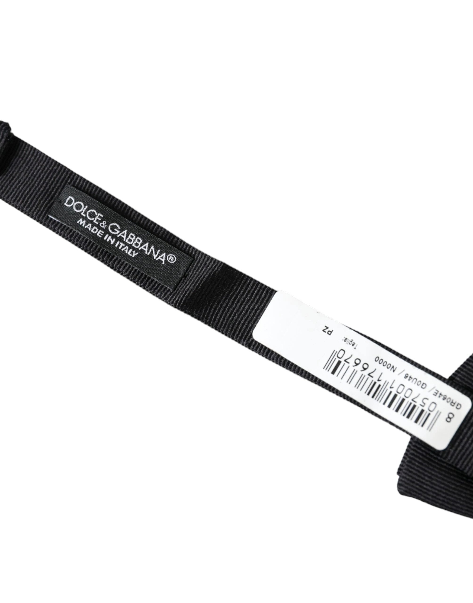 Dolce & Gabbana Black Silk Adjustable Neck Men Bow Tie by Dolce & Gabbana