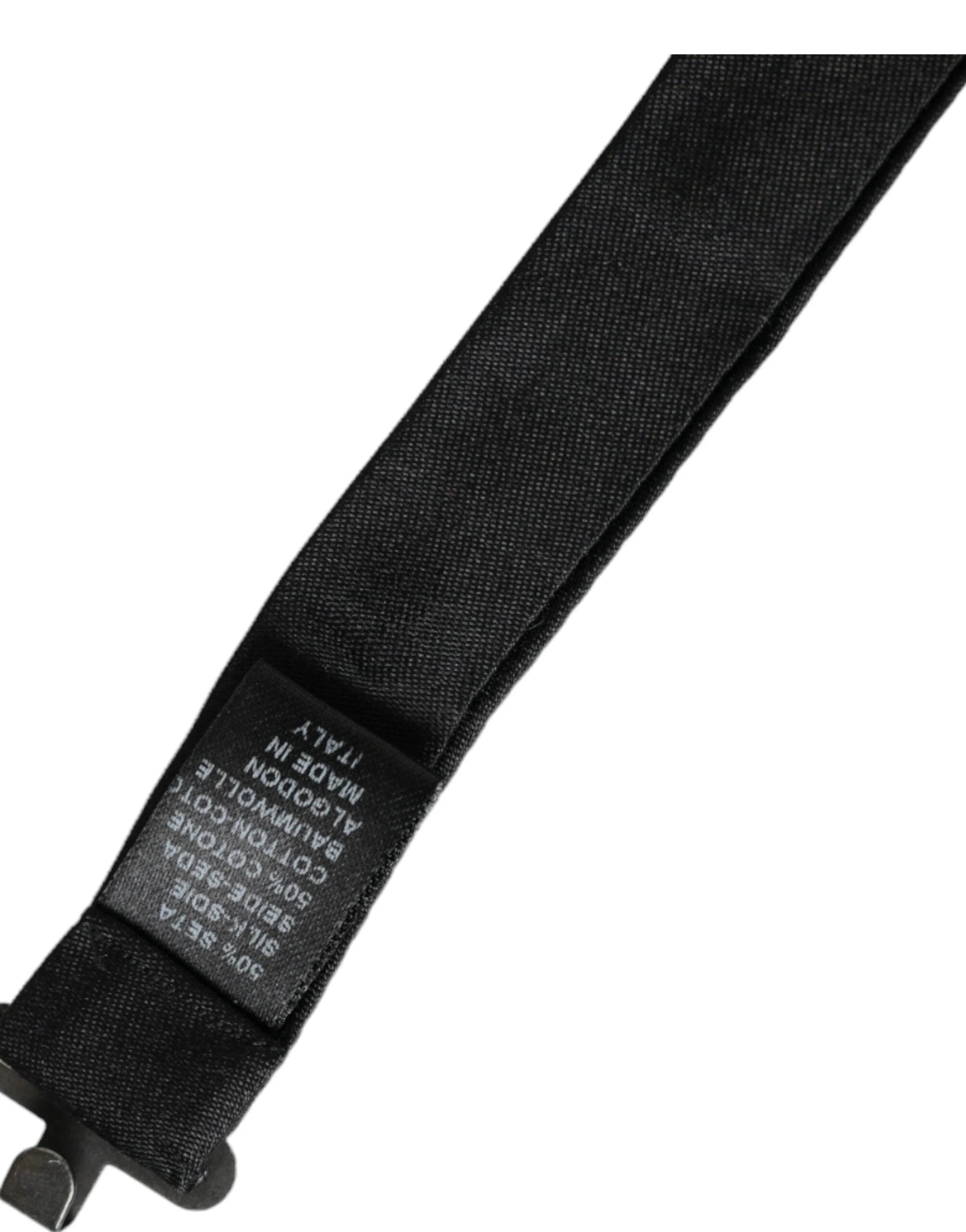 Dolce & Gabbana Dark Gray Silk Adjustable Neck Men Bow Tie by Dolce & Gabbana