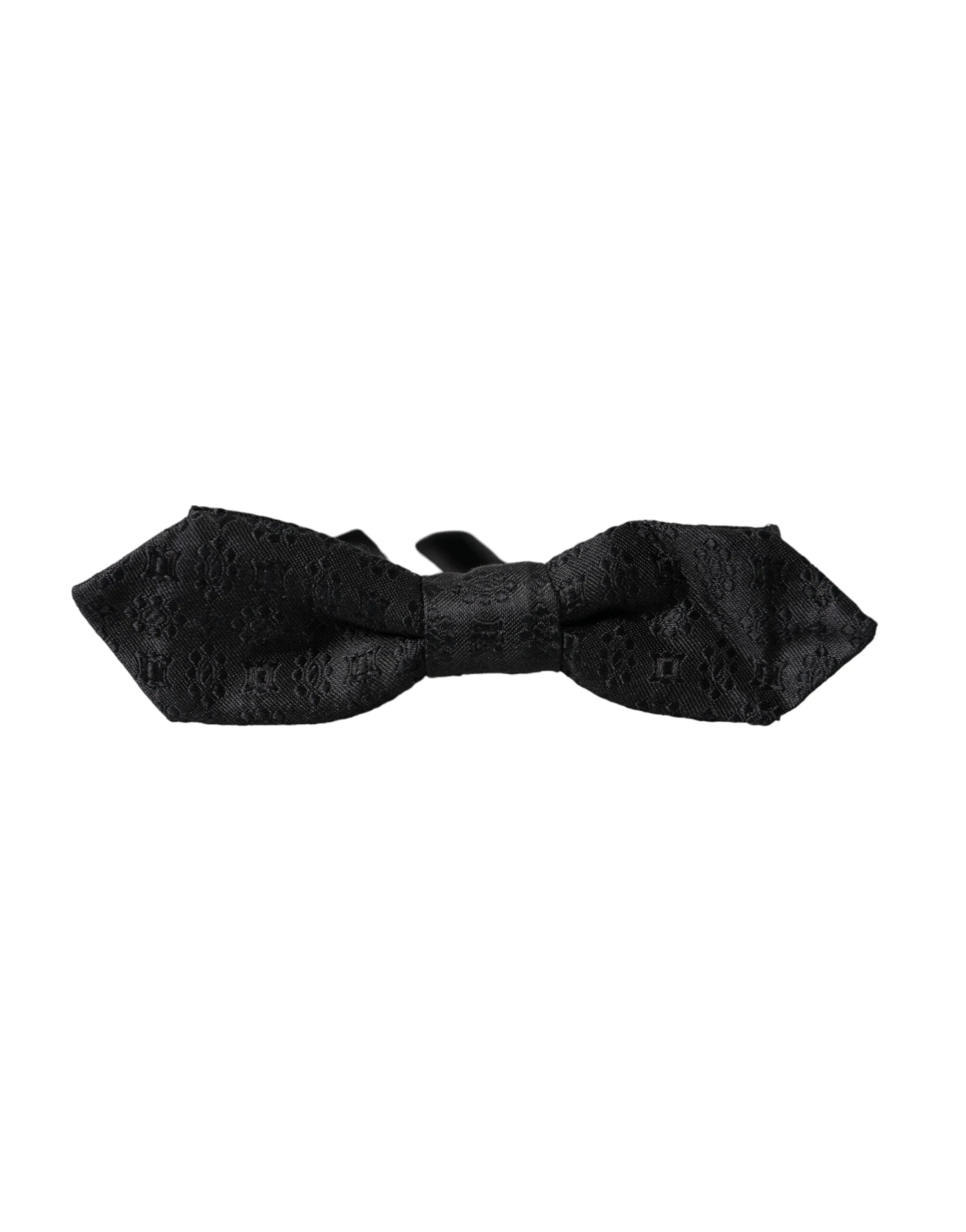 Dolce & Gabbana Black Silk Fantasy Adjustable Neck Men Bow Tie by Dolce & Gabbana