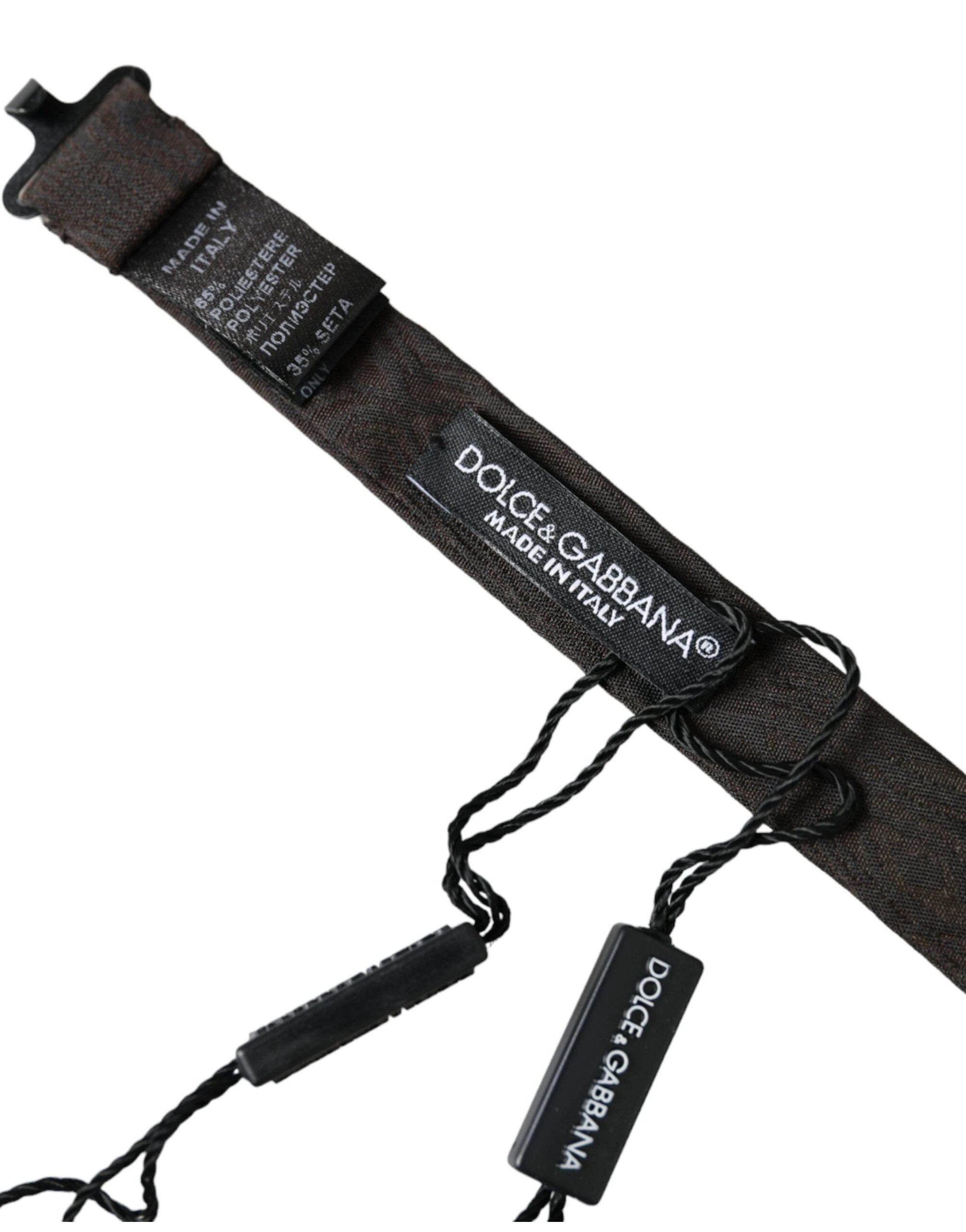 Dolce & Gabbana Black Silk Adjustable Neck Men Bow Tie by Dolce & Gabbana