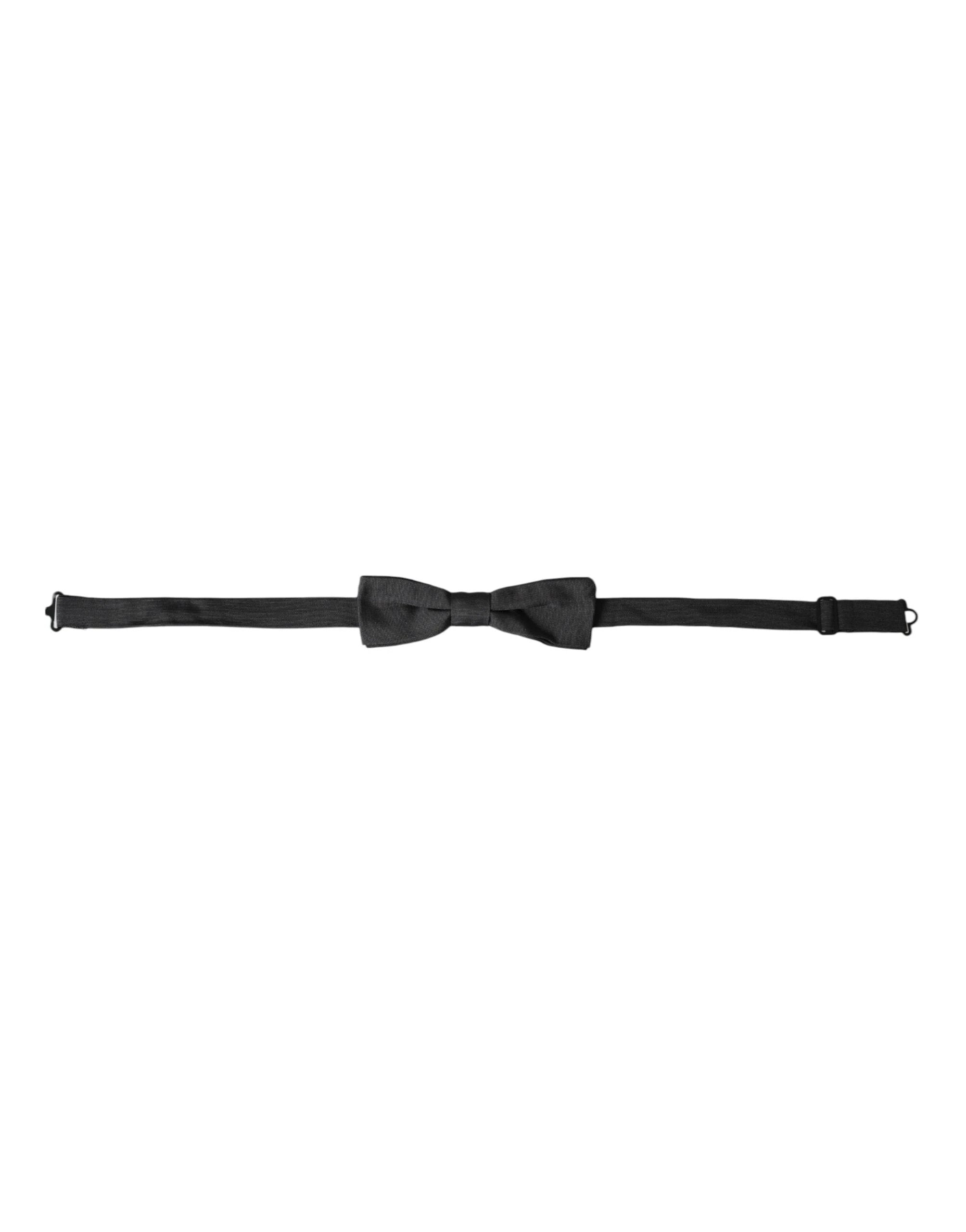 Dolce & Gabbana Black Silk Adjustable Neck Men Bow Tie by Dolce & Gabbana