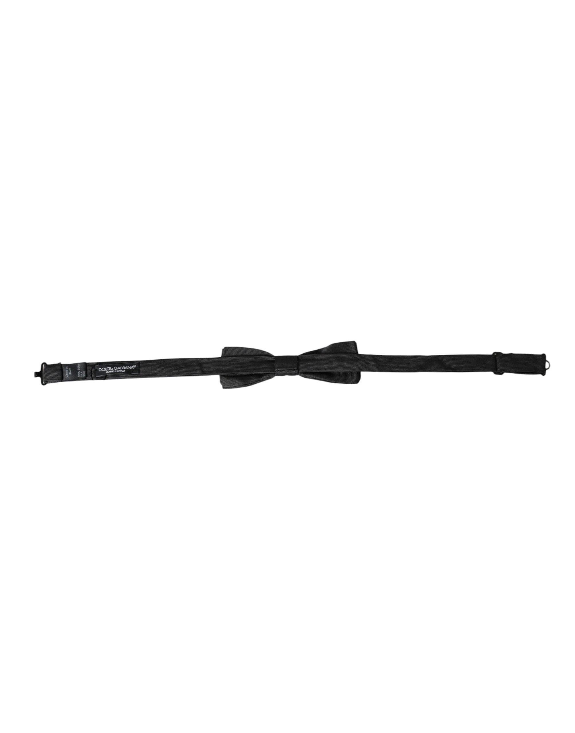 Dolce & Gabbana Black Silk Adjustable Neck Men Bow Tie by Dolce & Gabbana