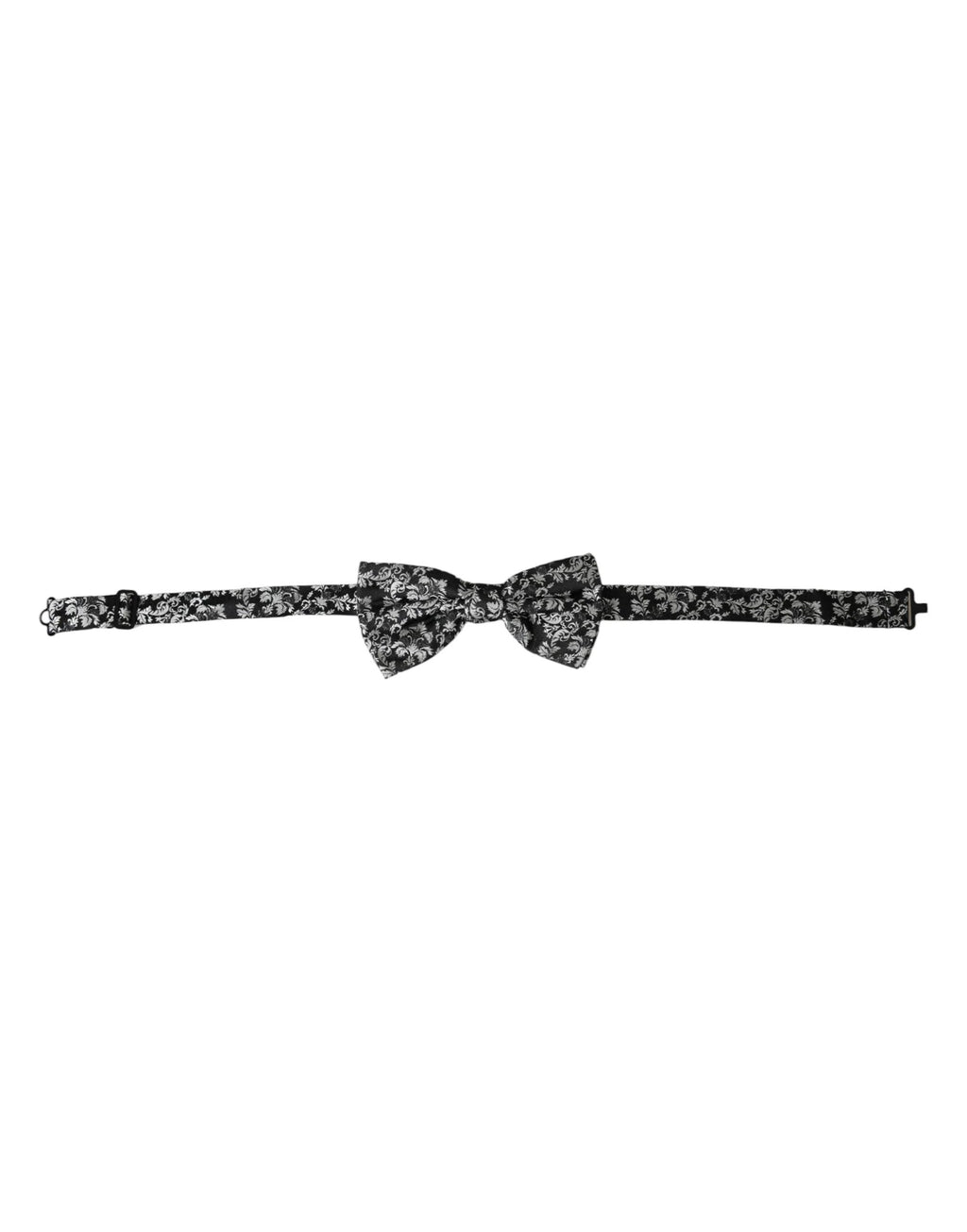 Dolce & Gabbana Black Floral Silk Adjustable Neck Men Bow Tie by Dolce & Gabbana