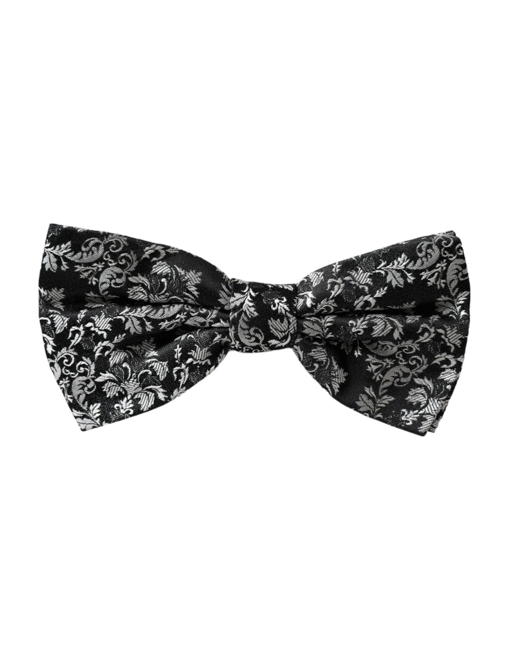Dolce & Gabbana Black Floral Silk Adjustable Neck Men Bow Tie by Dolce & Gabbana