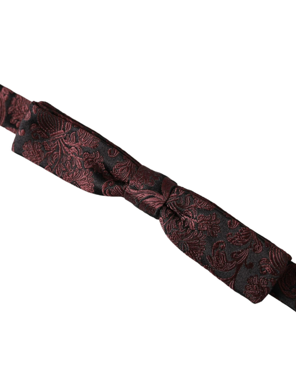Dolce & Gabbana Maroon Floral Silk Adjustable Neck Men Bow Tie by Dolce & Gabbana