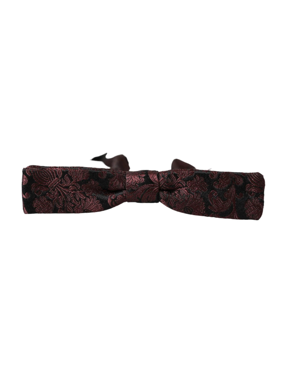 Dolce & Gabbana Maroon Floral Silk Adjustable Neck Men Bow Tie by Dolce & Gabbana