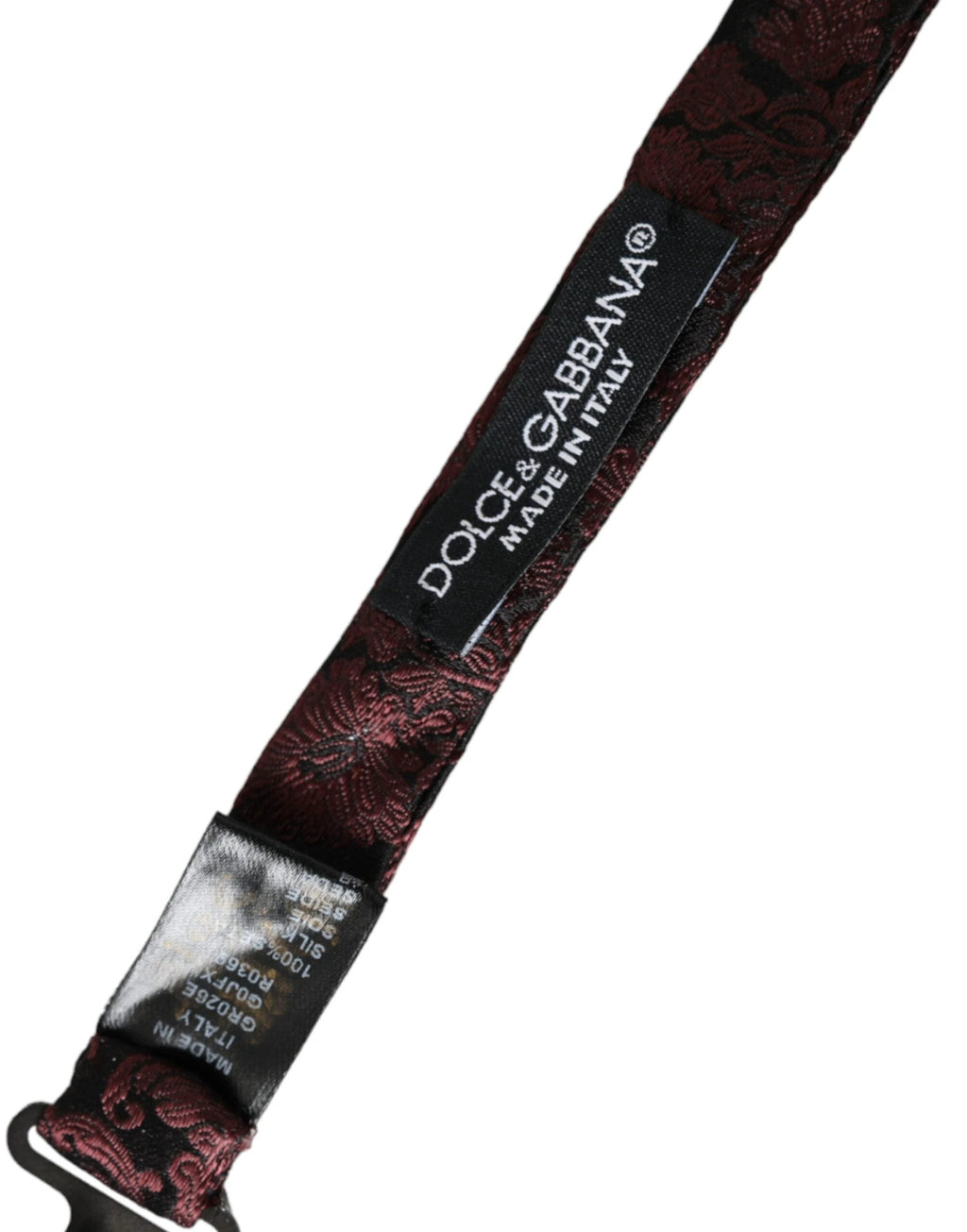 Dolce & Gabbana Maroon Floral Silk Adjustable Neck Men Bow Tie by Dolce & Gabbana