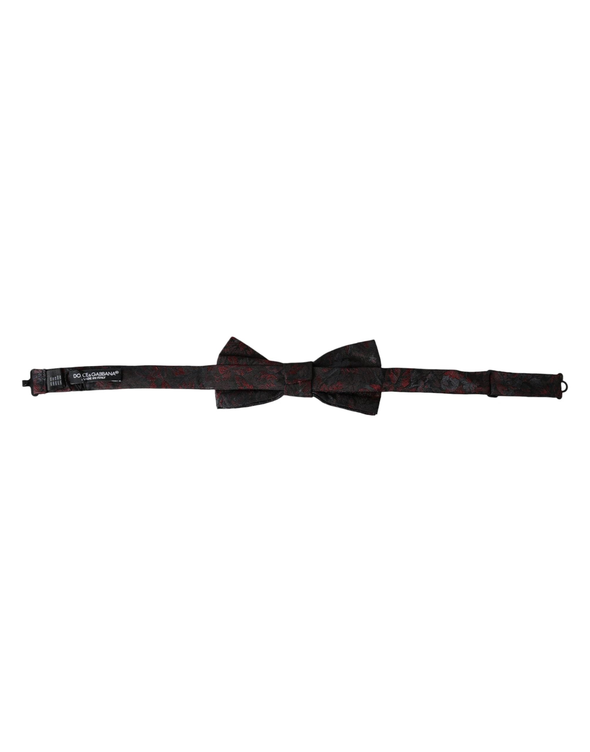 Dolce & Gabbana Red Black Floral Adjustable Neck Men Bow Tie by Dolce & Gabbana