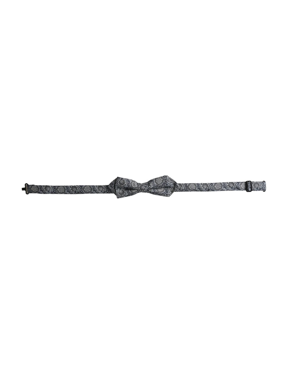 Dolce & Gabbana Gray Silk Patterned Adjustable Neck Men Bow Tie by Dolce & Gabbana