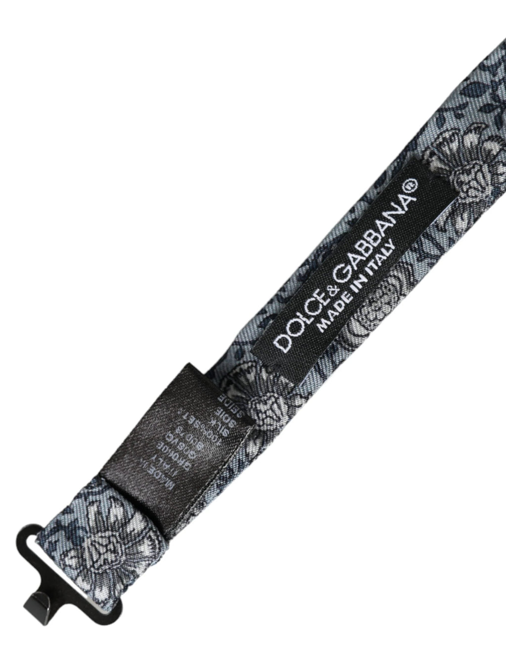 Dolce & Gabbana Gray Silk Patterned Adjustable Neck Men Bow Tie by Dolce & Gabbana