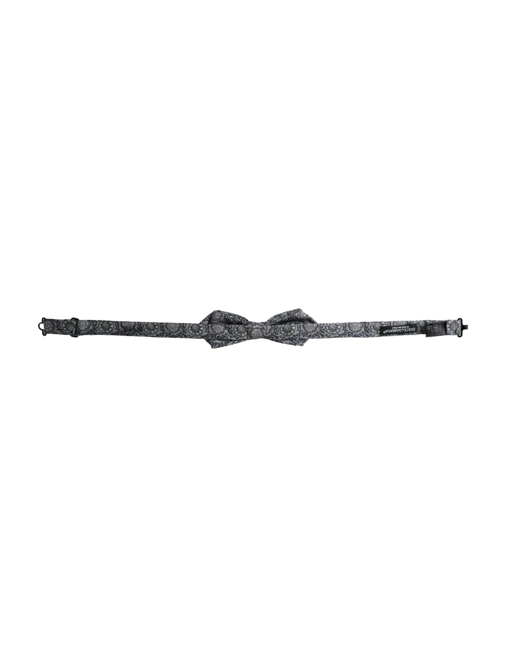 Dolce & Gabbana Gray Silk Patterned Adjustable Neck Men Bow Tie by Dolce & Gabbana