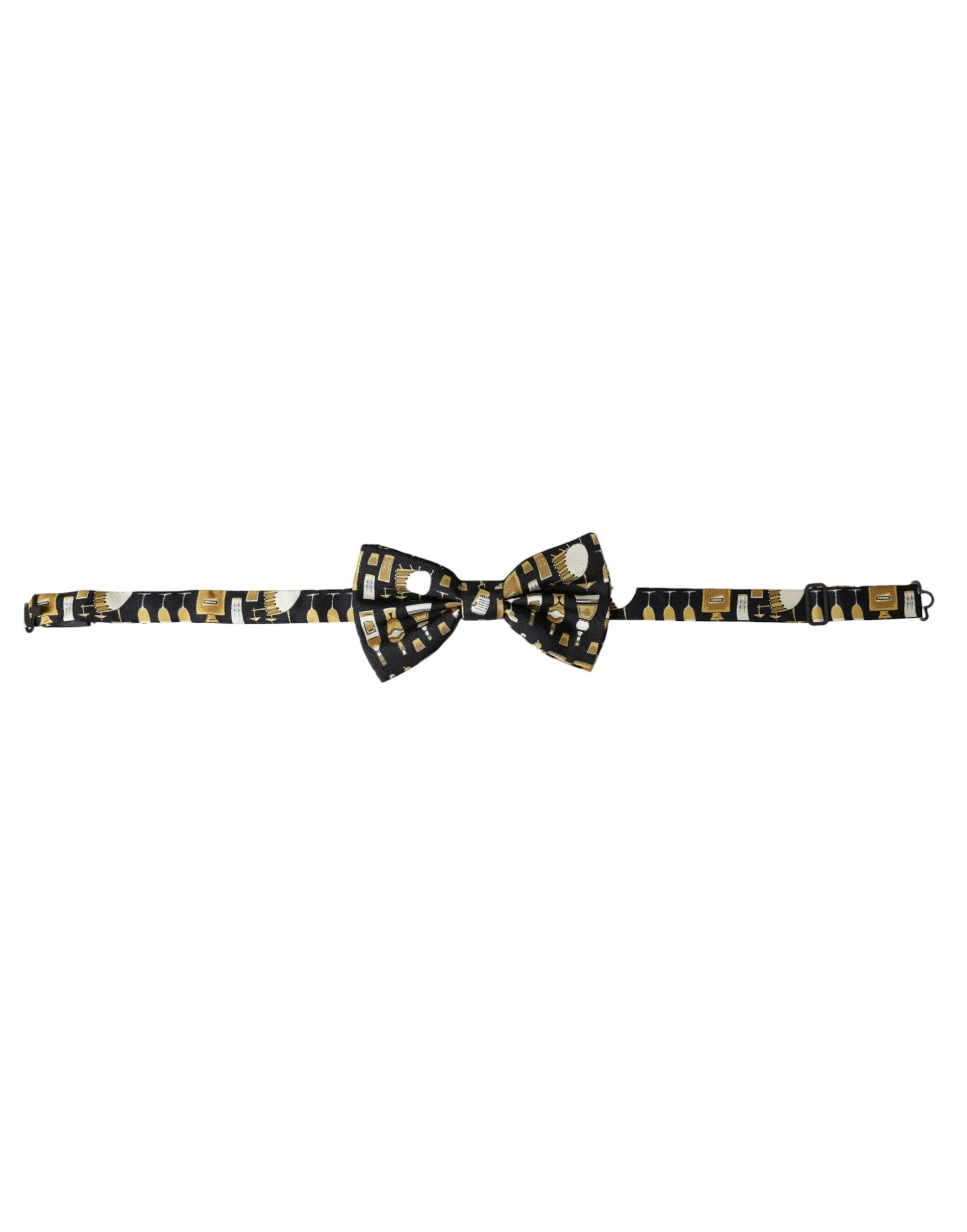 Dolce & Gabbana Black Silk Cocktail Adjustable Neck Men Bow Tie by Dolce & Gabbana