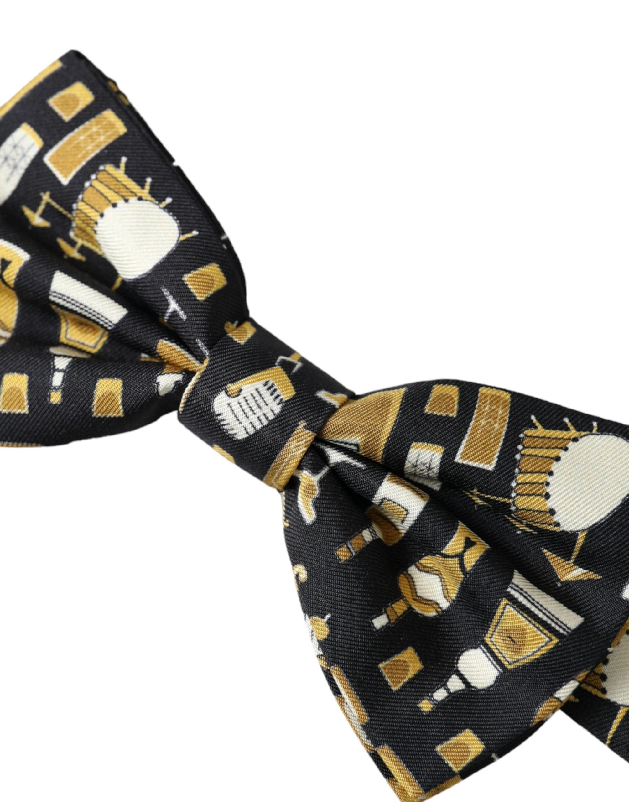 Dolce & Gabbana Black Silk Cocktail Adjustable Neck Men Bow Tie by Dolce & Gabbana