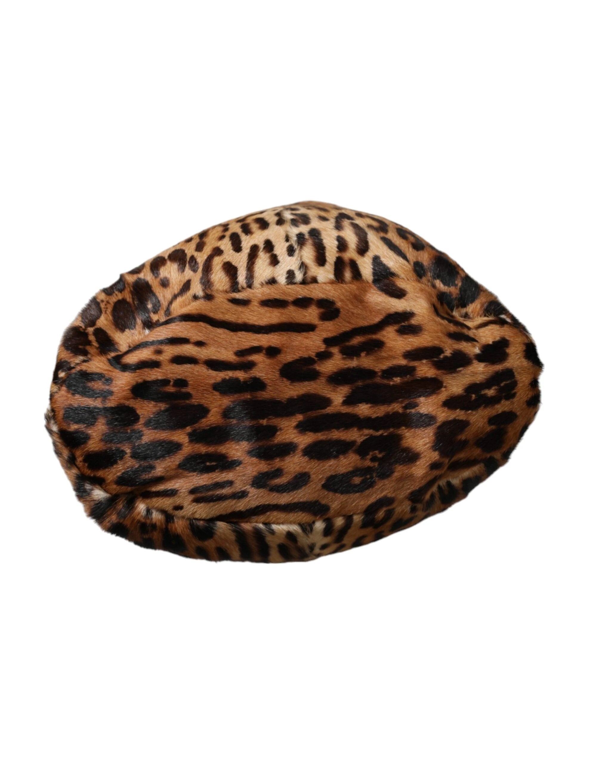 Dolce & Gabbana Brown Leopard Fur Women Bucket Hat by Dolce & Gabbana