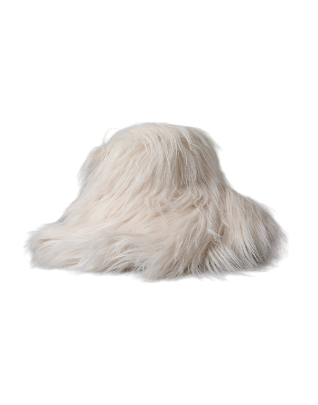 Dolce & Gabbana Off White Acrylic Fur Womens Bucket Hat by Dolce & Gabbana