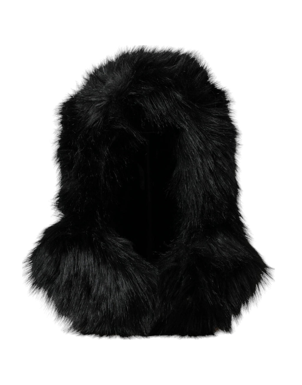 Dolce & Gabbana Black Faux Fur Whole Head Wrap Hat by Dolce & Gabbana