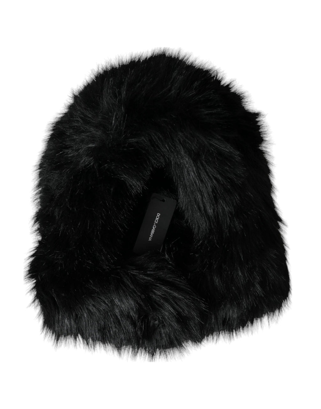 Dolce & Gabbana Black Faux Fur Whole Head Wrap Hat by Dolce & Gabbana