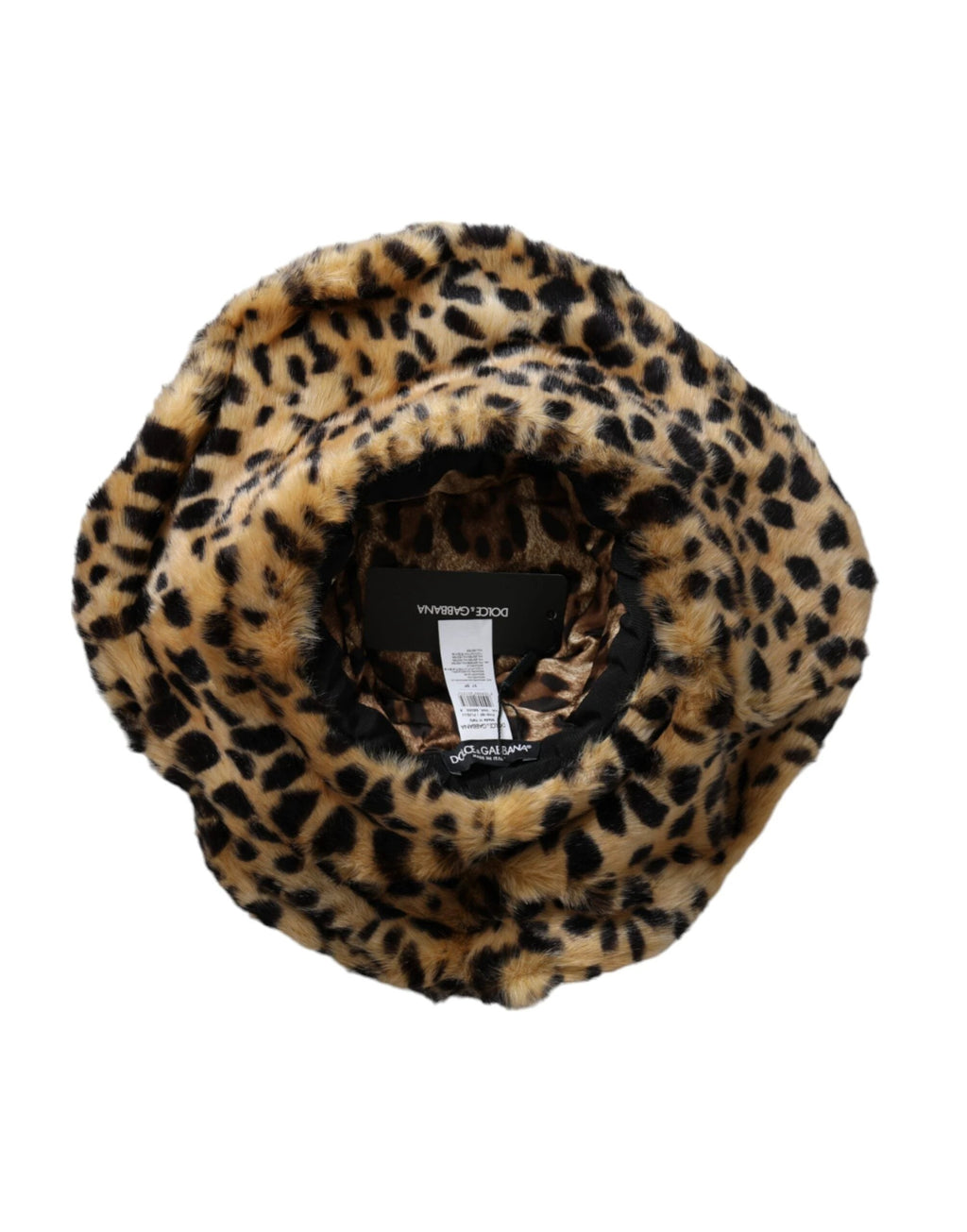 Dolce & Gabbana Brown Leopard Fur Women Bucket Hat by Dolce & Gabbana