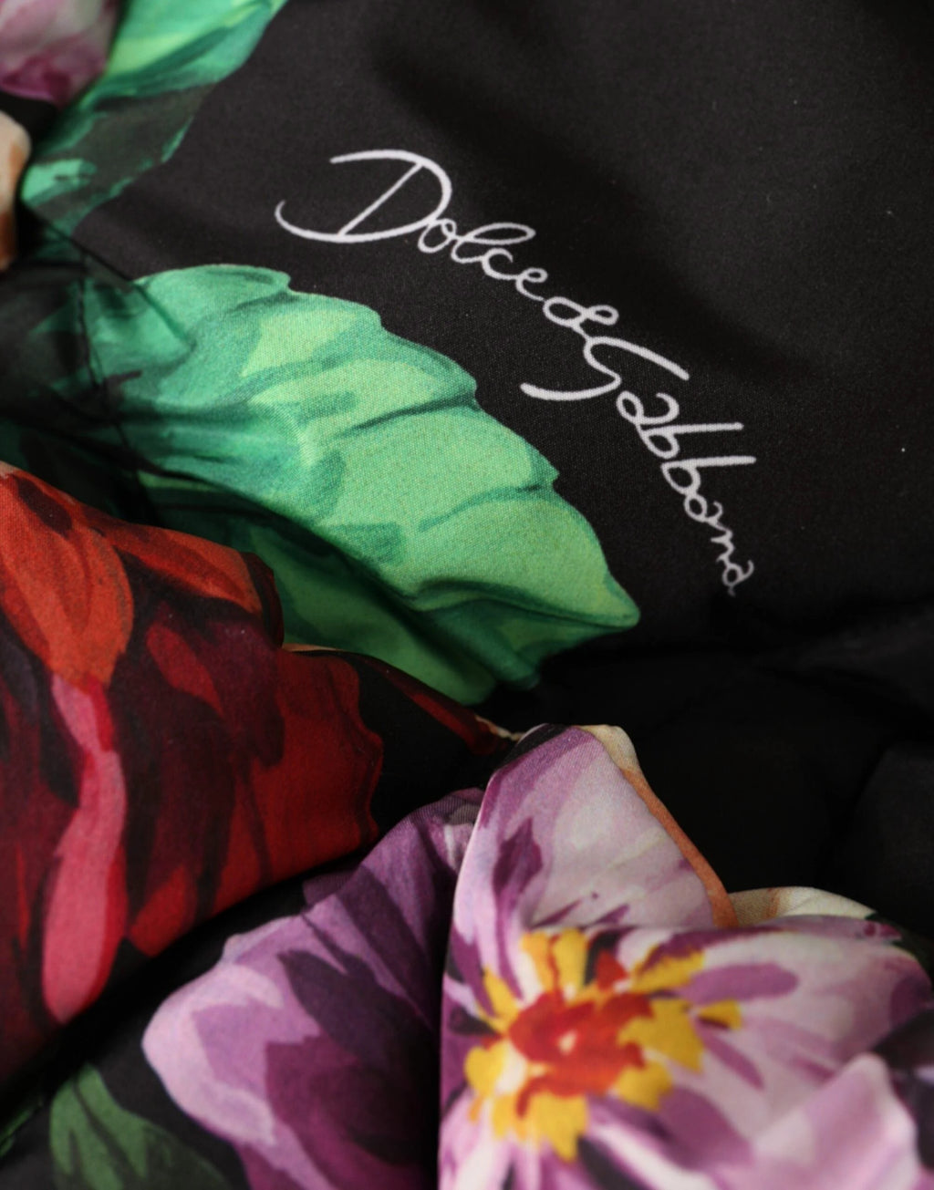 Dolce & Gabbana Black Floral Print Whole Head Wrap Hat by Dolce & Gabbana