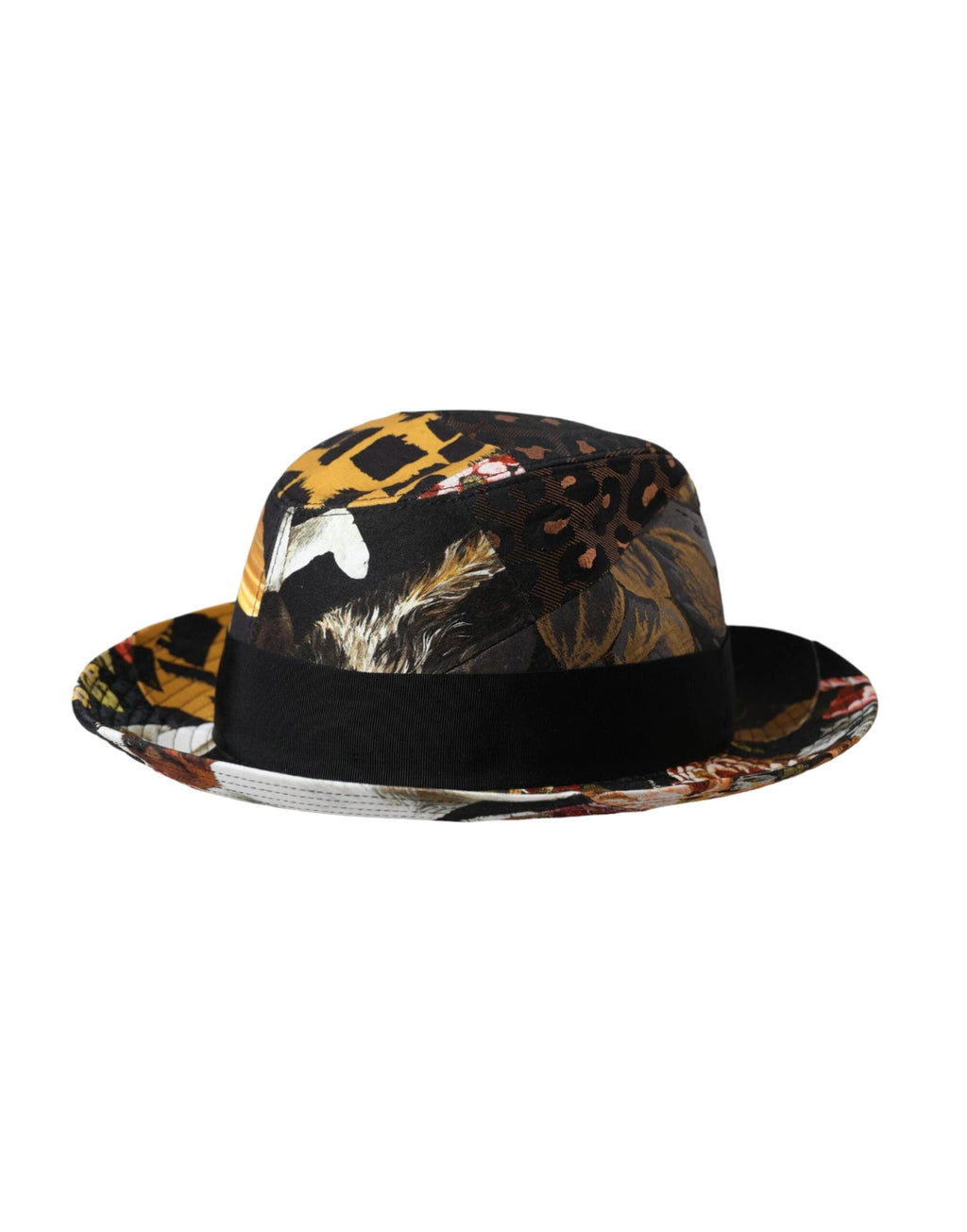 Dolce & Gabbana Multicolor Patchwork Women Fedora Wide Brim Hat by Dolce & Gabbana